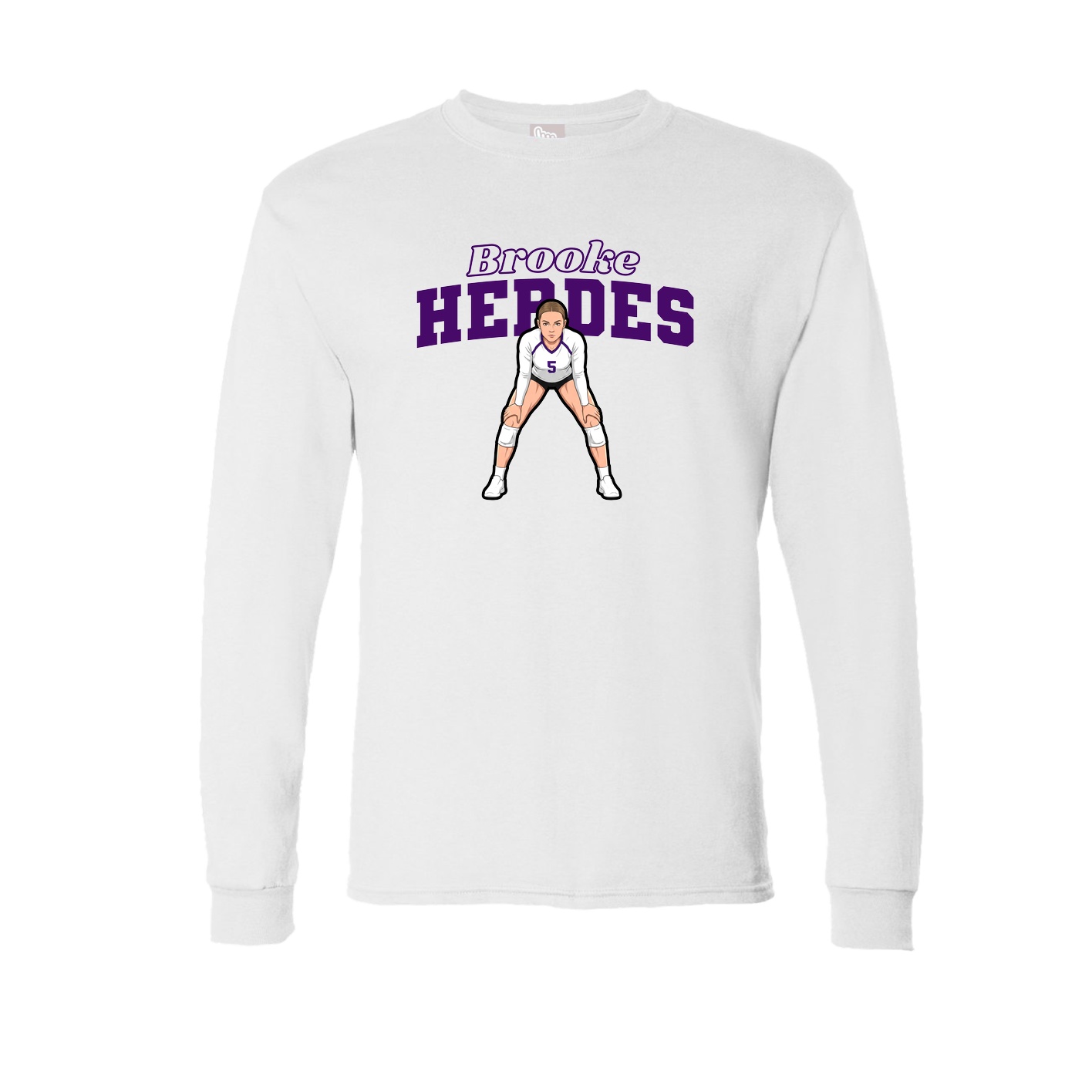 Long Sleeve Tee — Name Arch in White