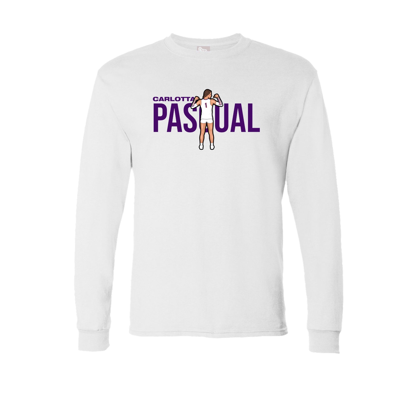 Long Sleeve Tee — Player Name in White