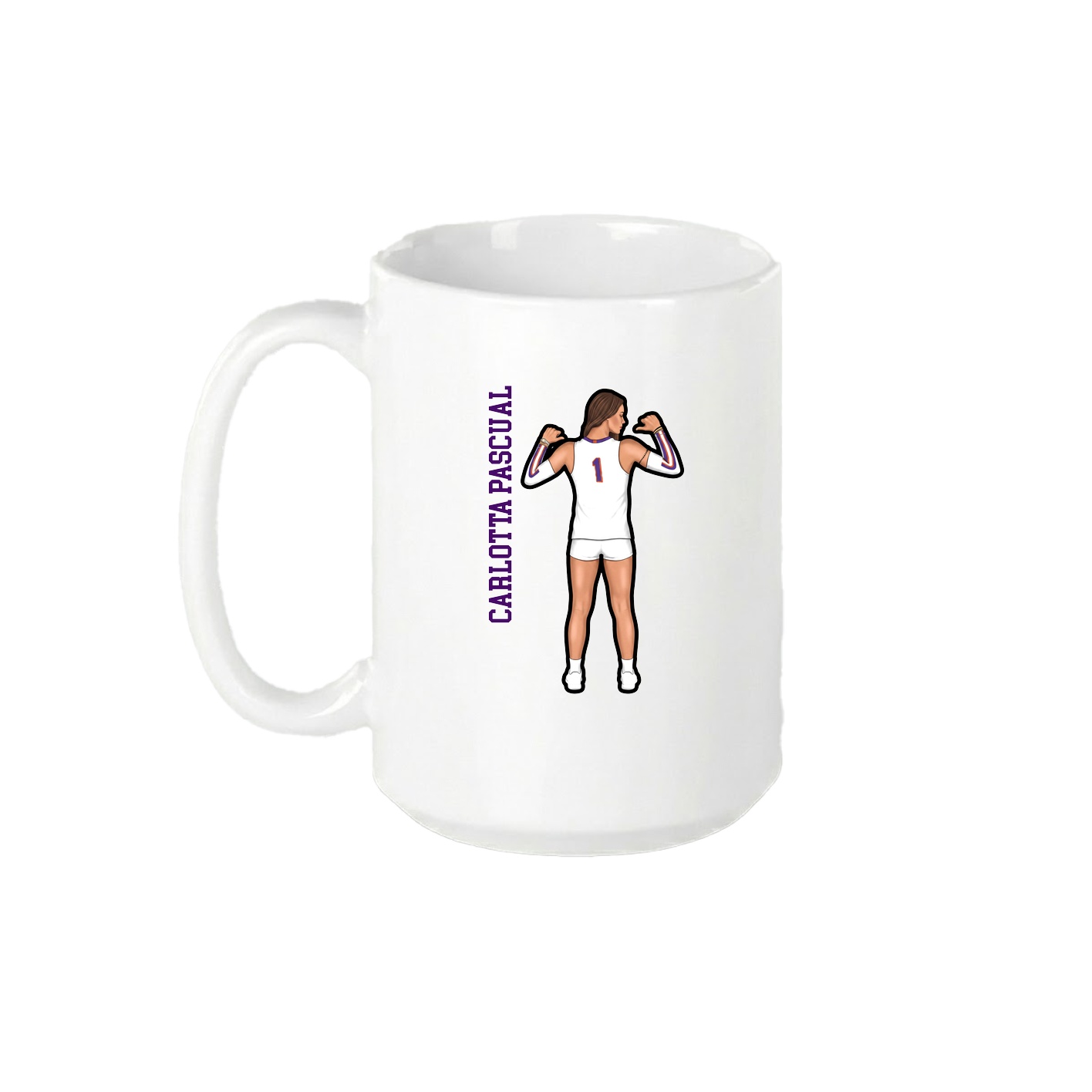 15oz Coffee Mug — Name Vertical in White