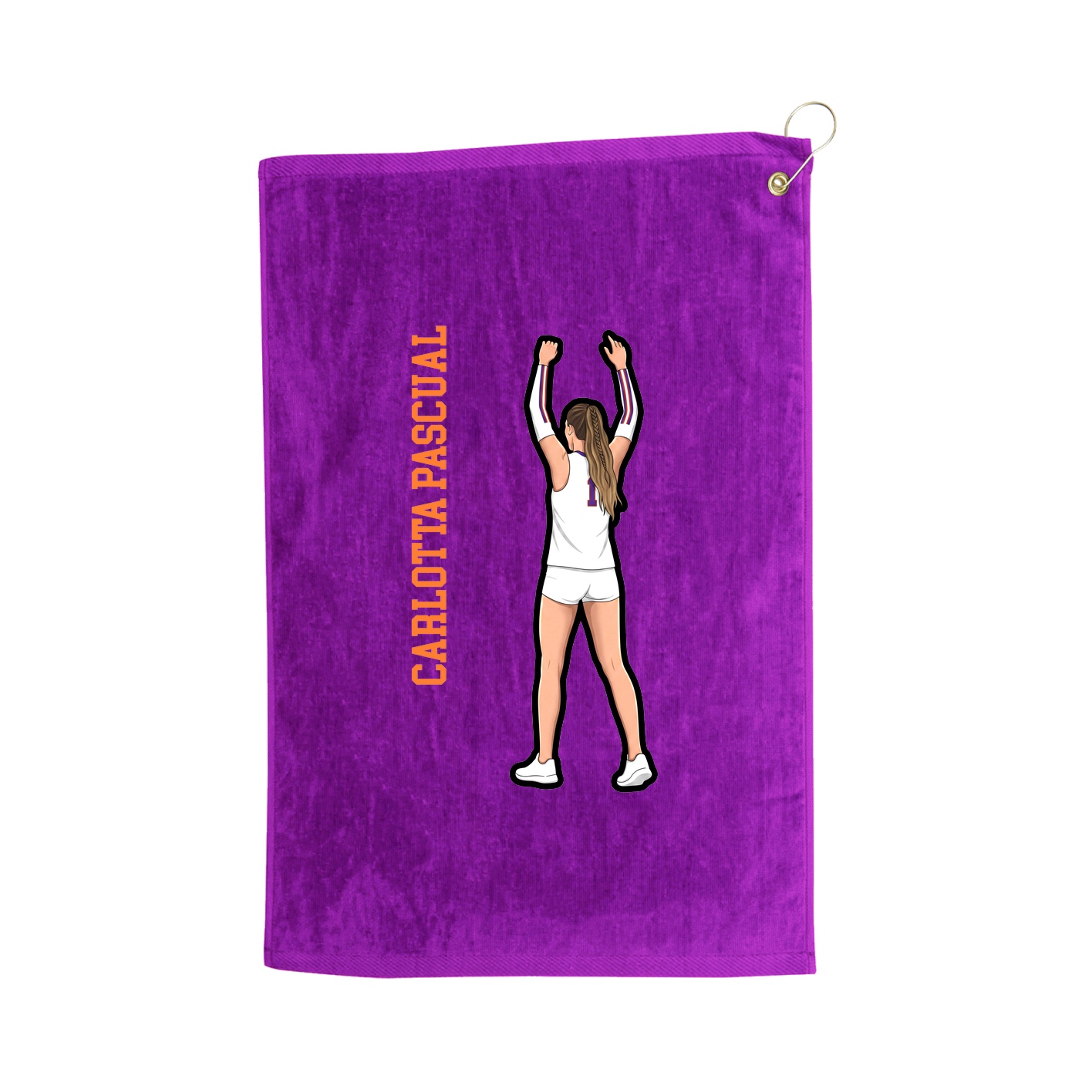 Golf Towel — Name Vertical in Purple