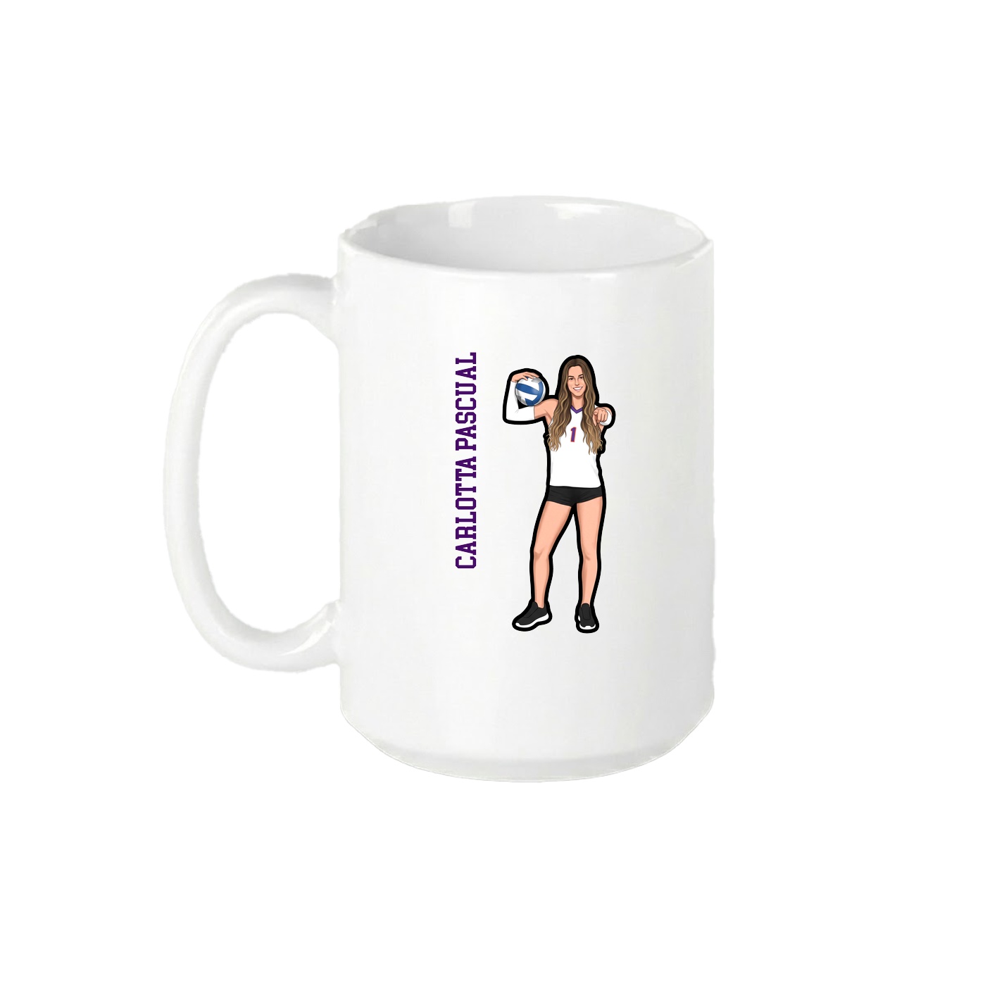 15oz Coffee Mug — Name Vertical in White