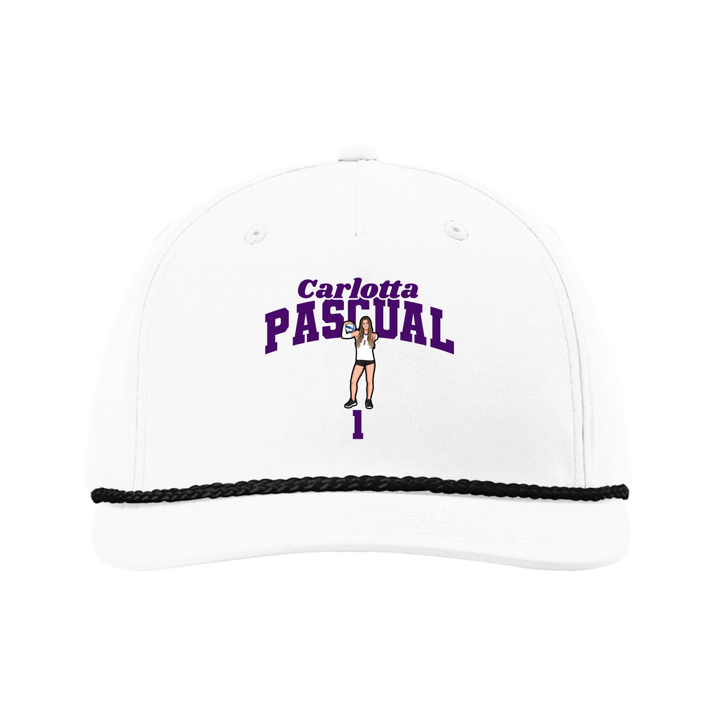Five-Panel Classic Rope Cap — Signature Arch in White