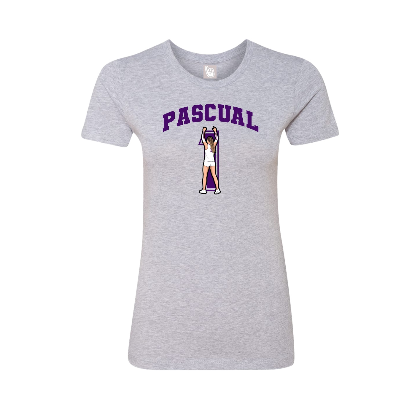 Fitted Women's Tee — Number in Grey