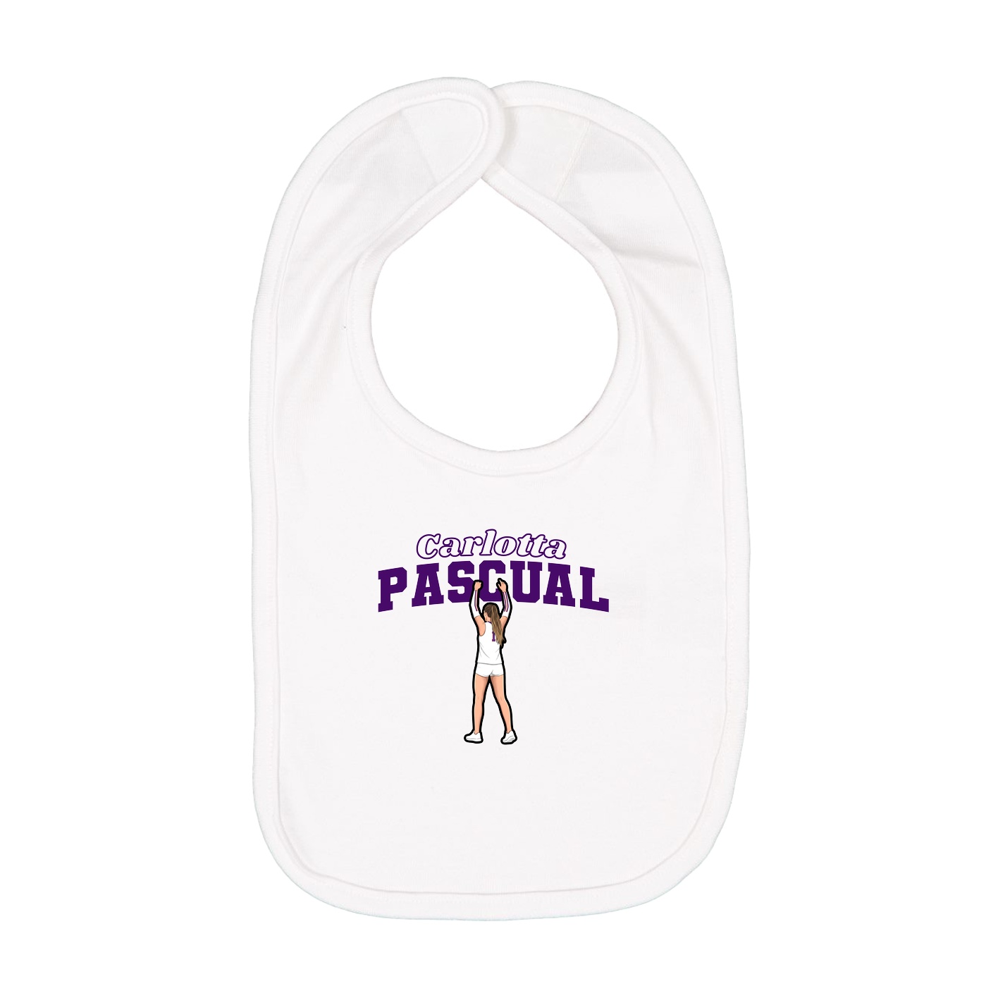 Infant Bib — Name Arch in White