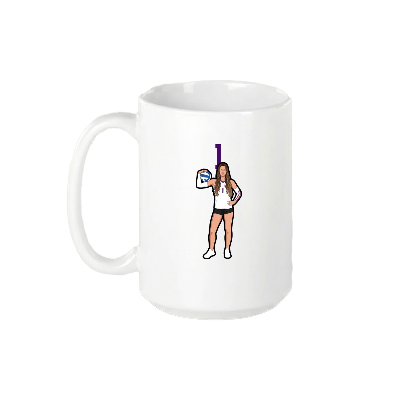 15oz Coffee Mug — Number Top in White