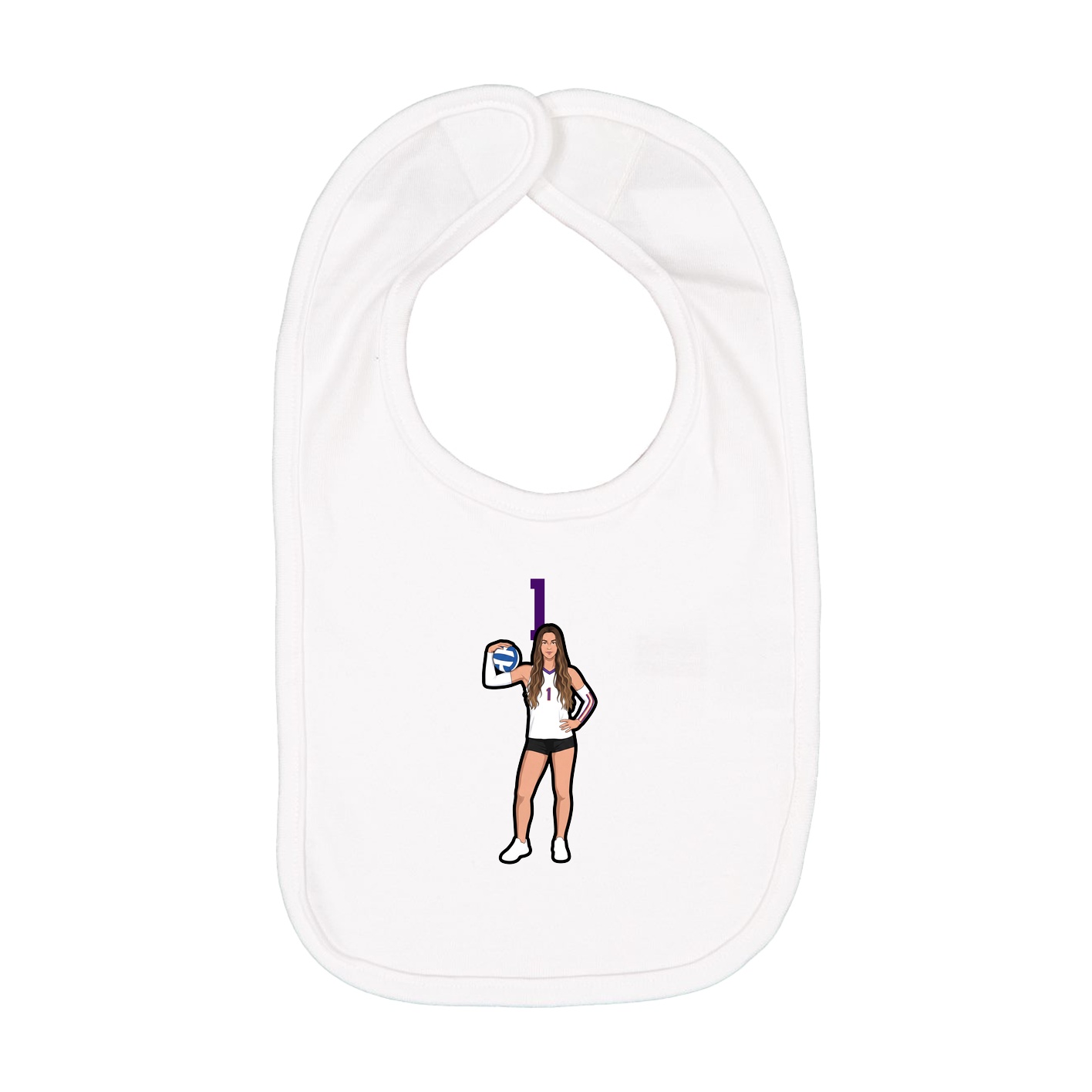 Infant Bib — Number Top in White