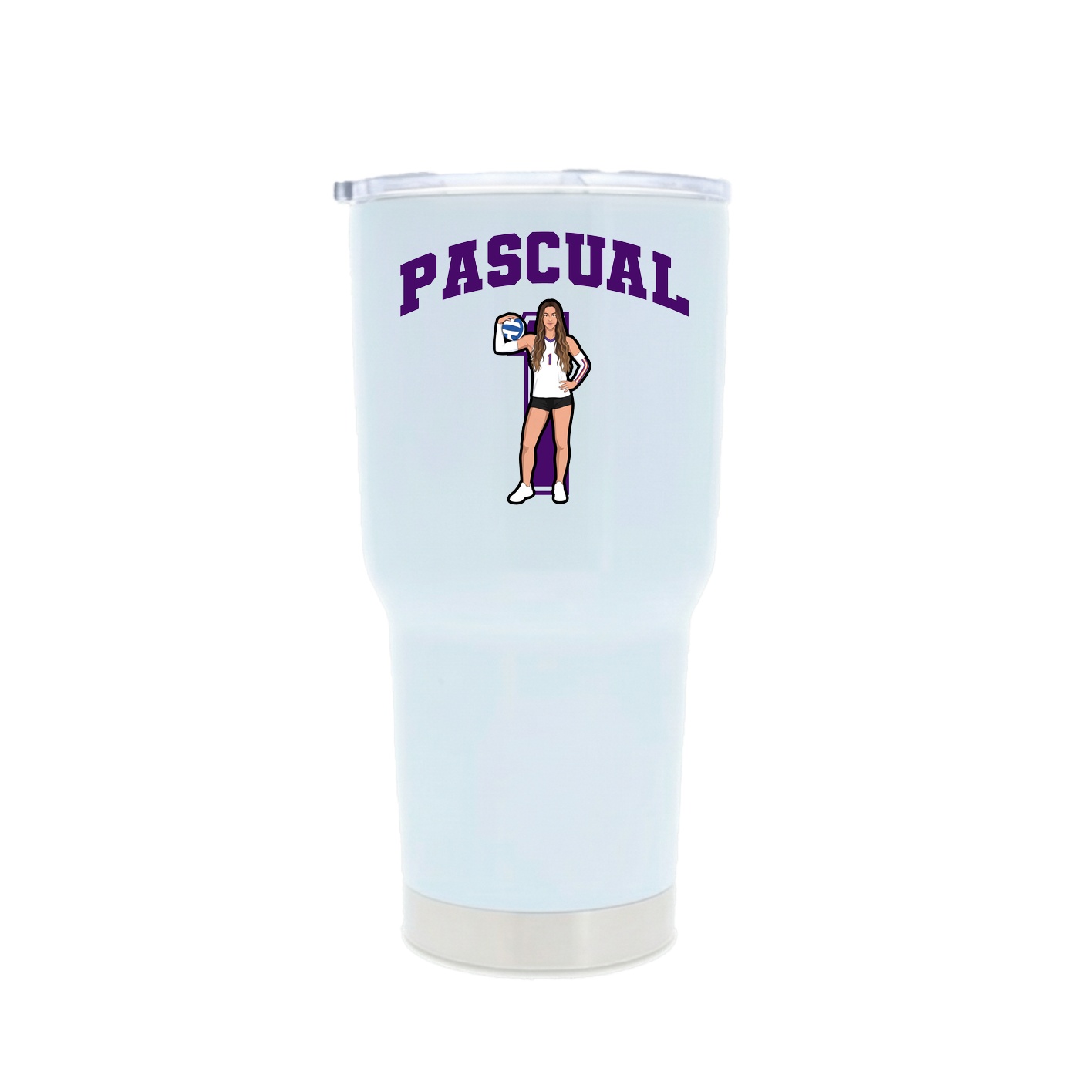 30oz Stainless Steel Tumbler — Number in White