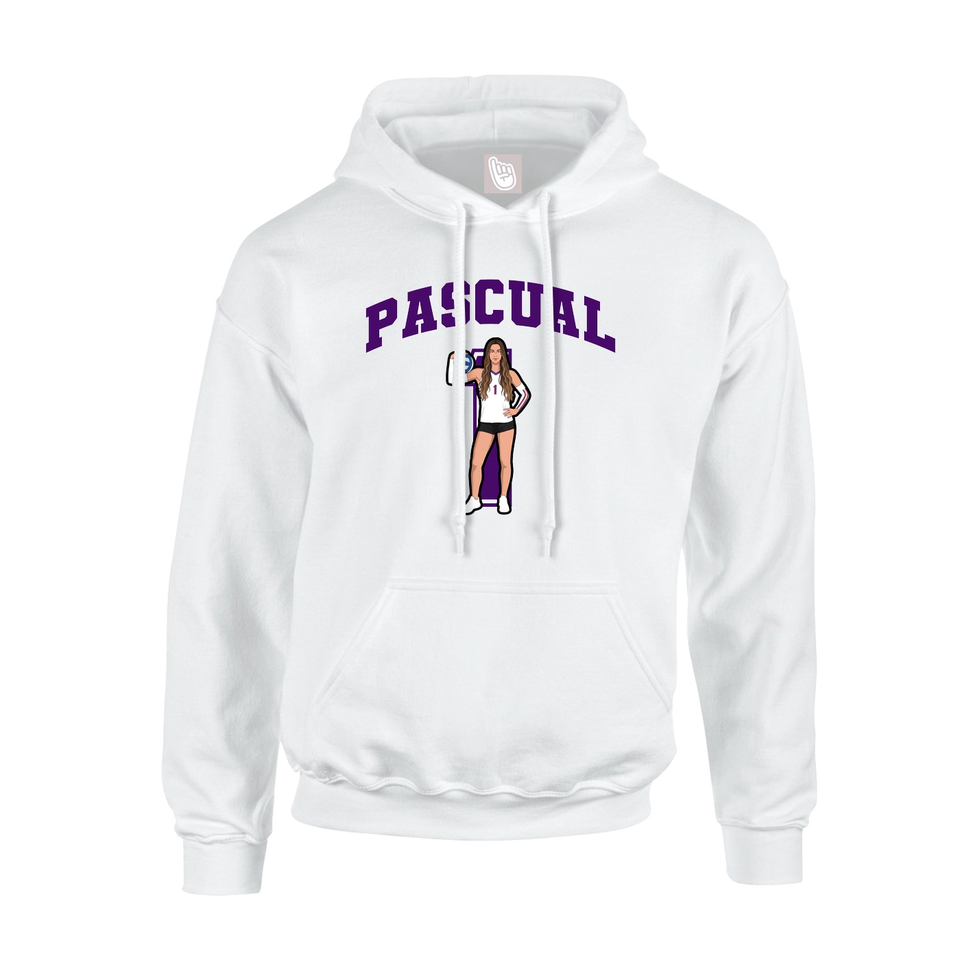 Hoodie — Number in White