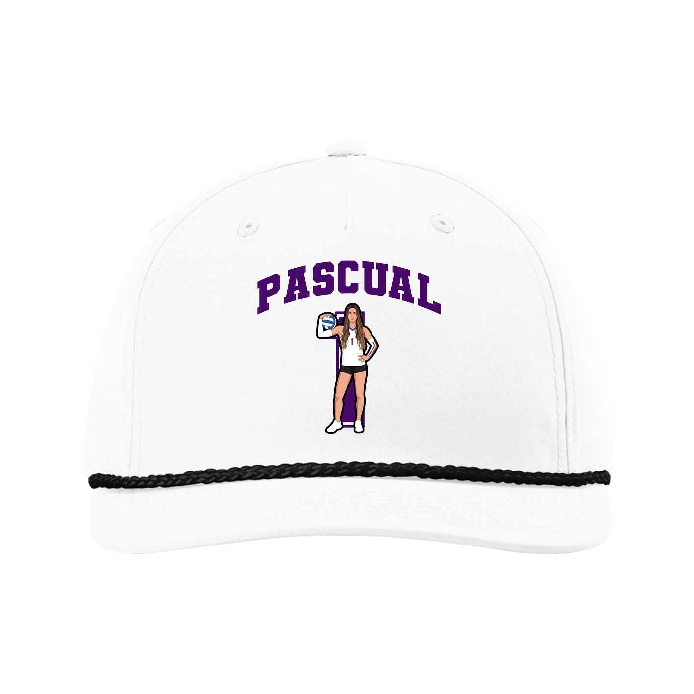 Five-Panel Classic Rope Cap — Number in White