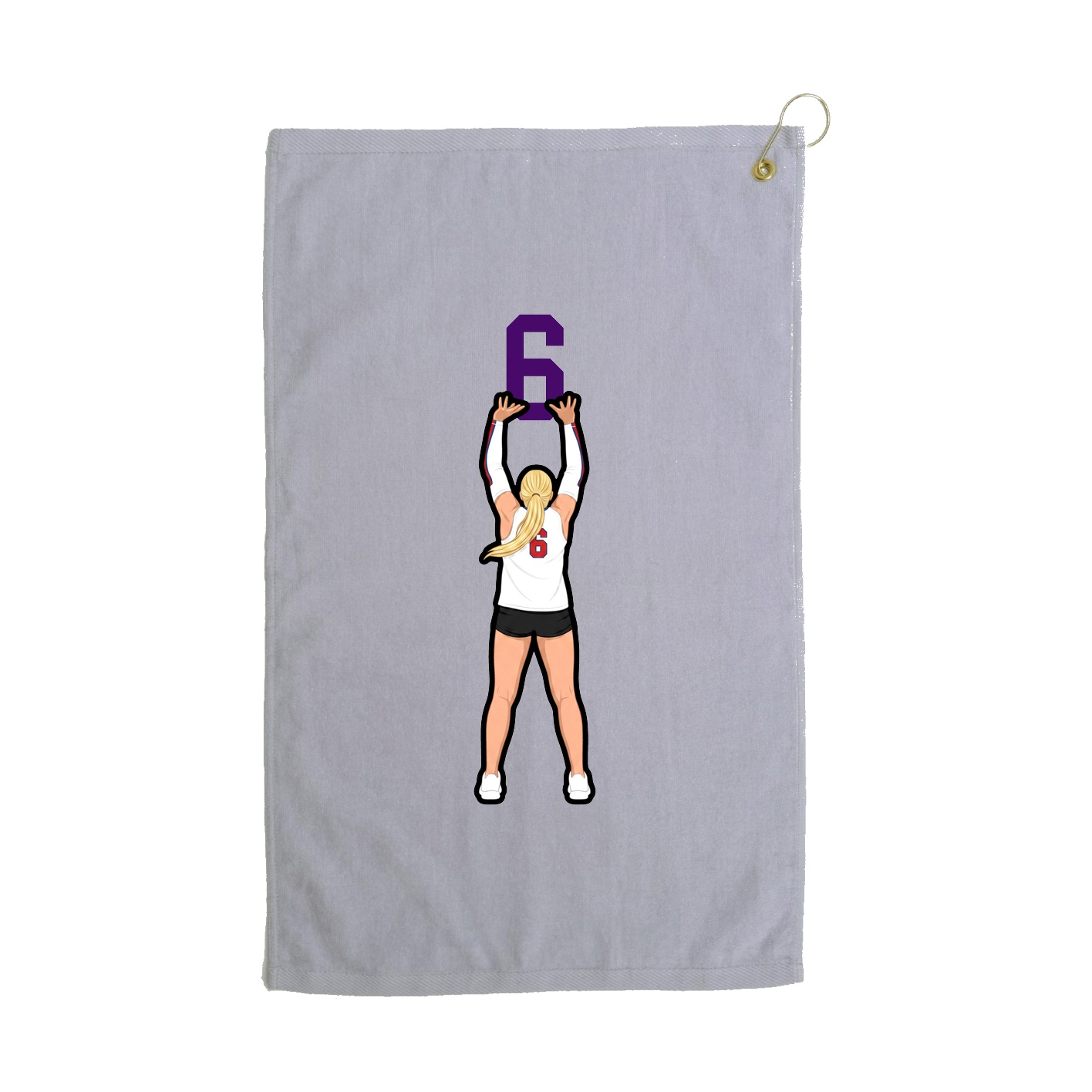 Golf Towel — Number Top in Grey