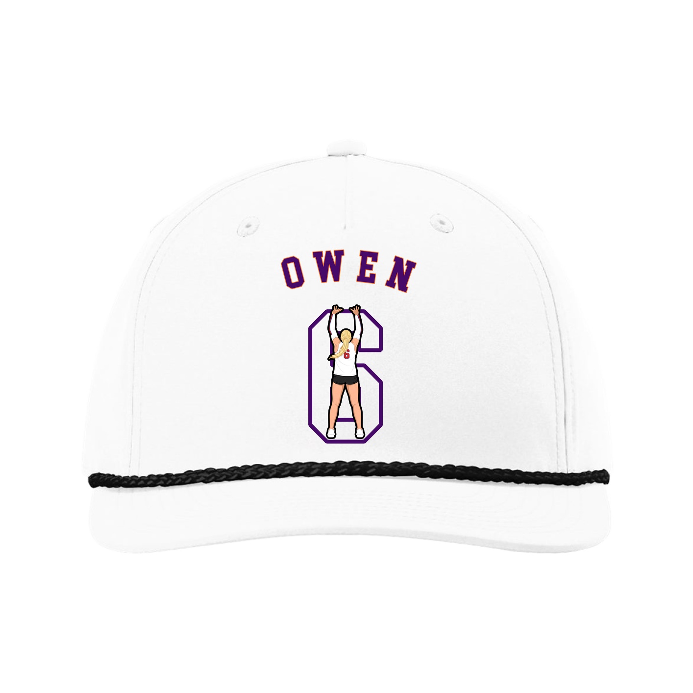 Five-Panel Classic Rope Cap — Shirsey Arch in White
