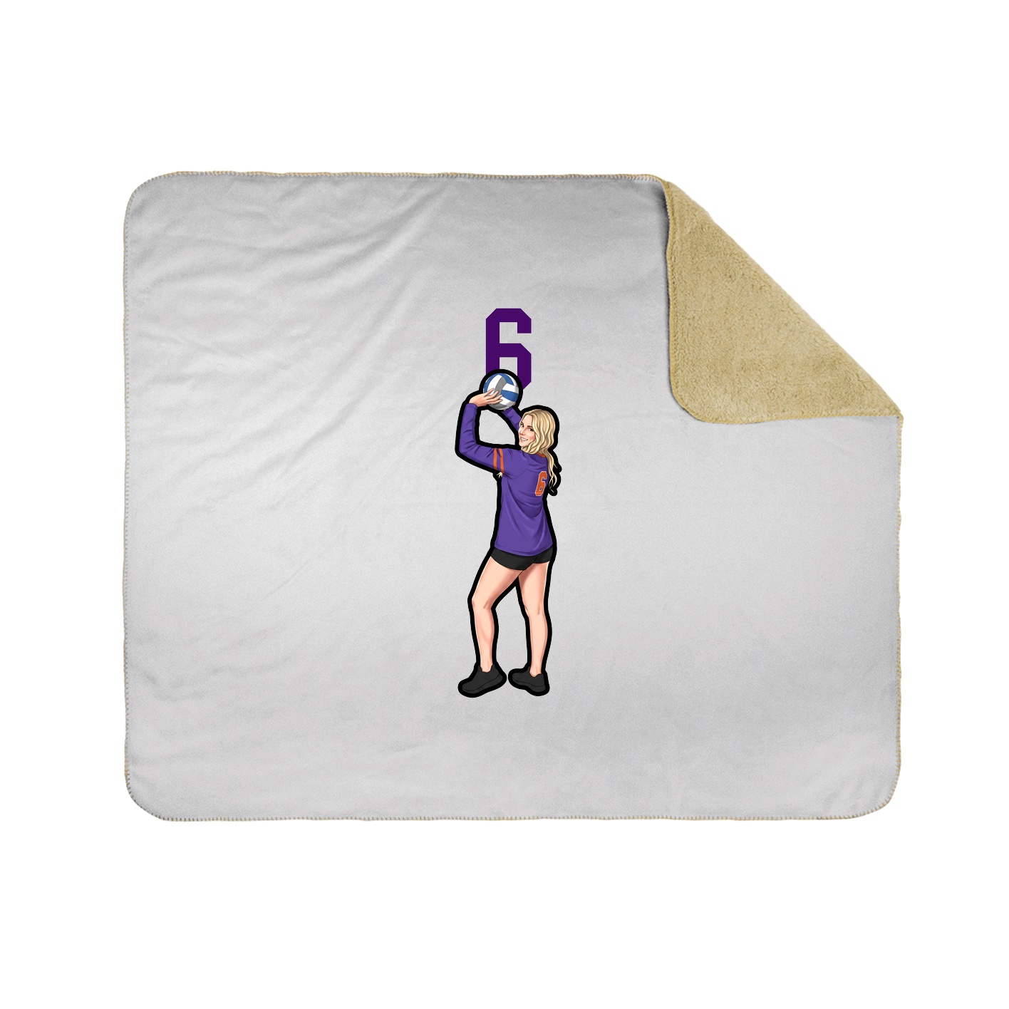 Throw Blanket — Number Top in White
