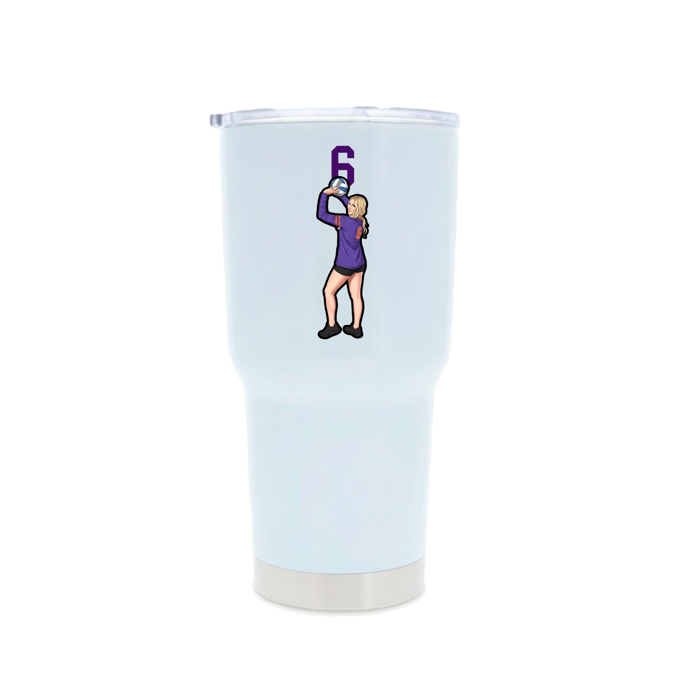30oz Stainless Steel Tumbler — Number Top in White