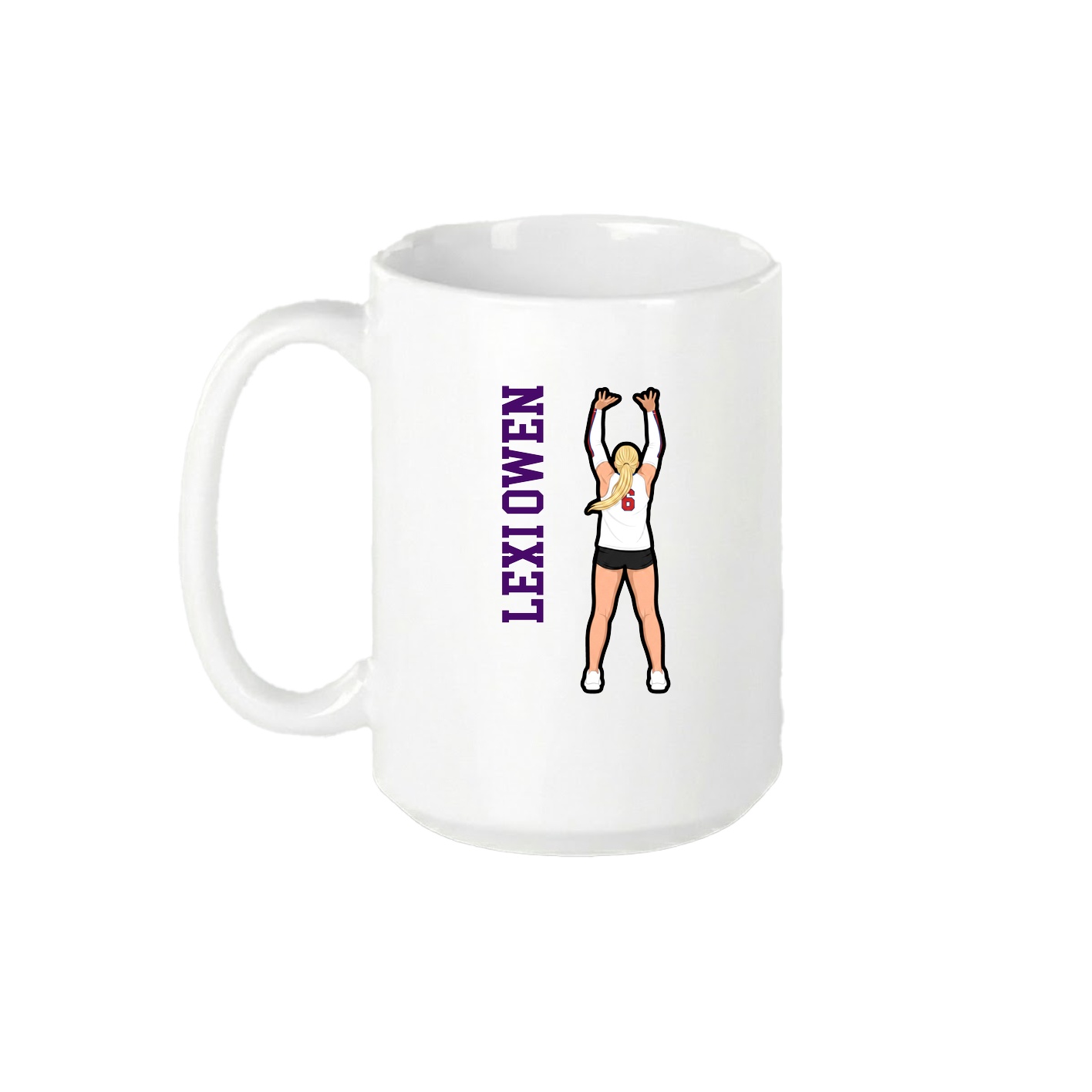 15oz Coffee Mug — Name Vertical in White