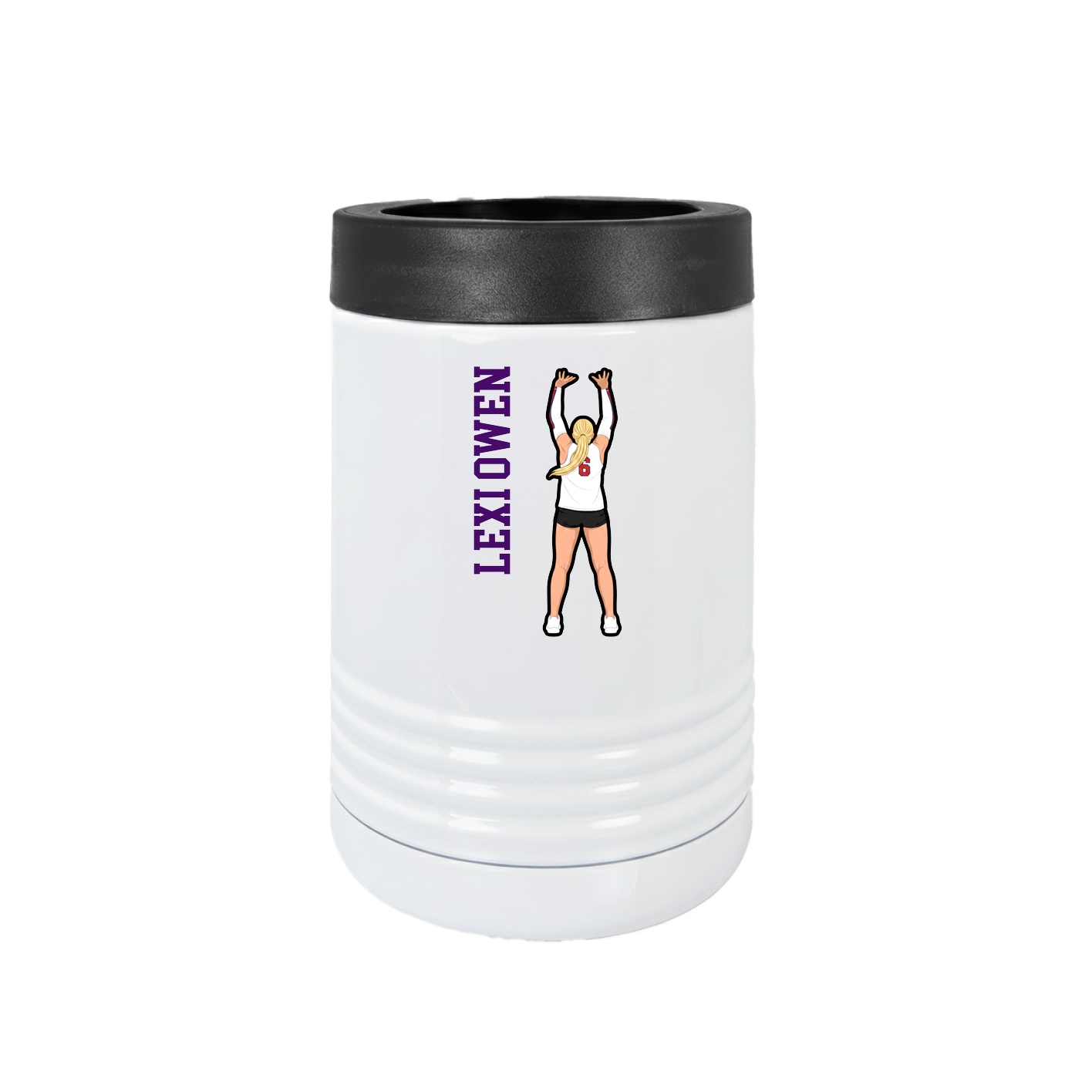 Beverage Holder — Name Vertical in White