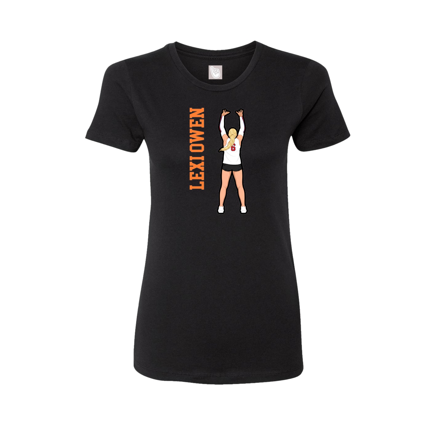Fitted Women's Tee — Name Vertical in Black