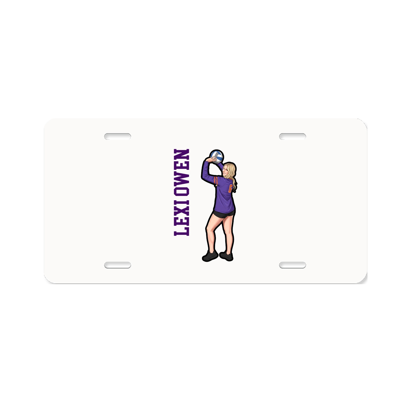 License Plate — Name Vertical in Classic