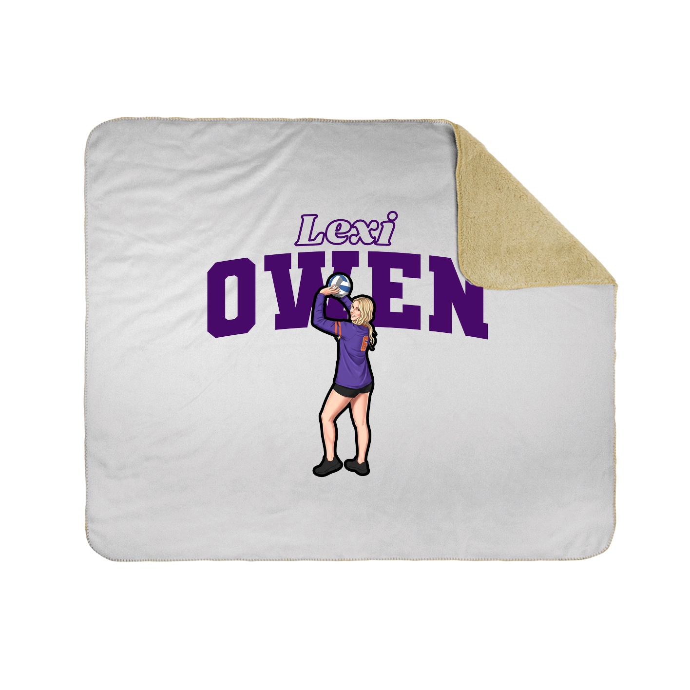 Throw Blanket — Name Arch in White