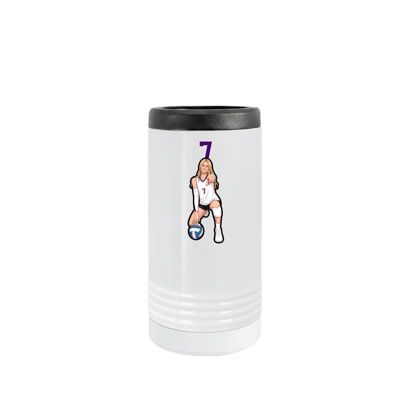 Slim Beverage Holder — Number Top in White