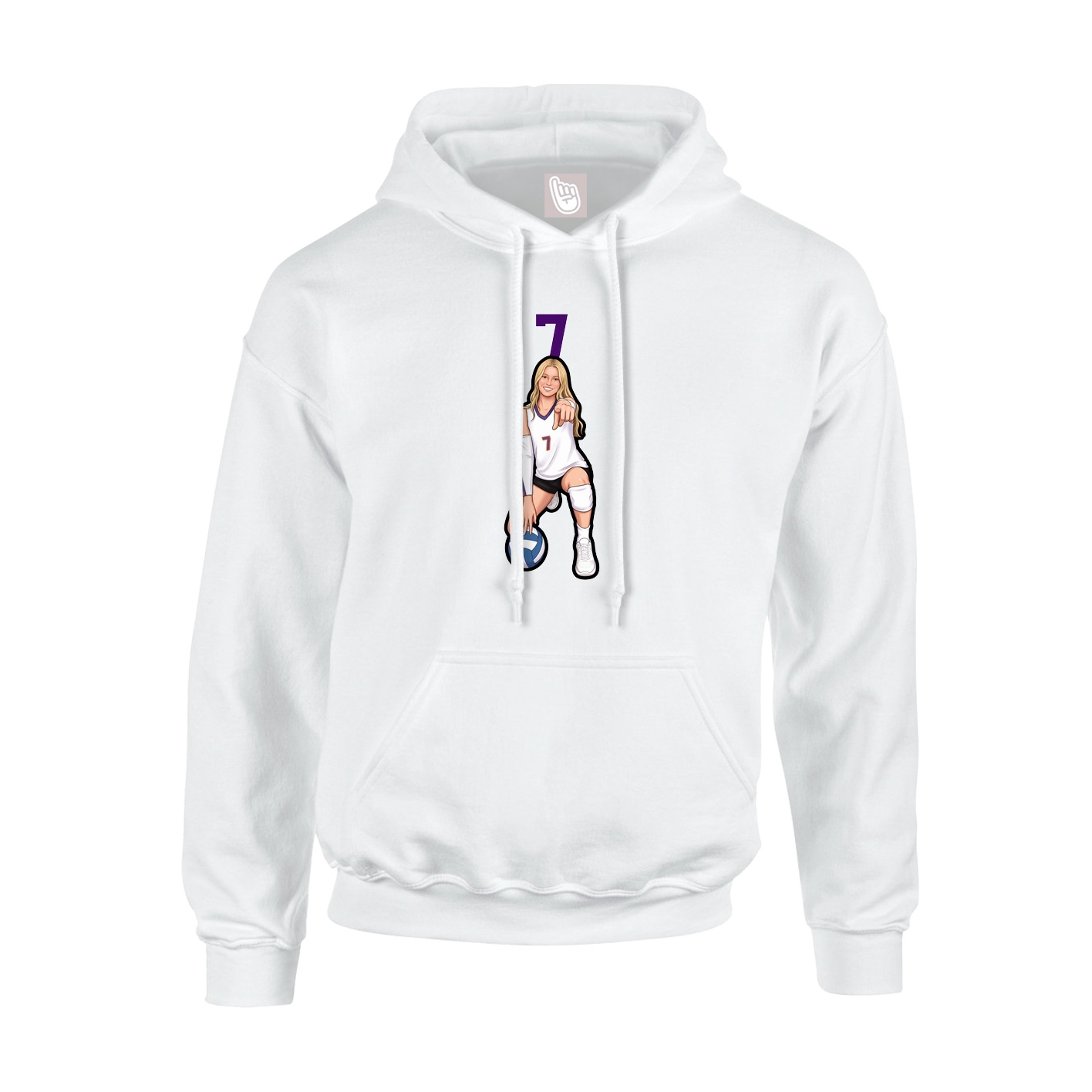 Hoodie — Number Top in White