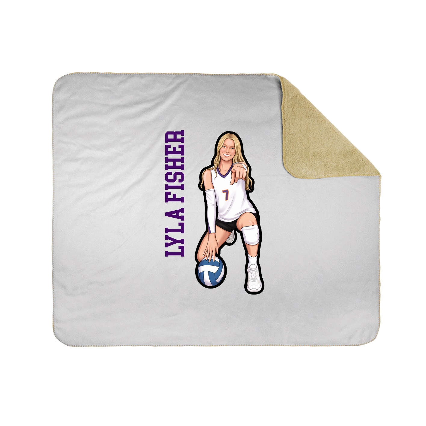 Throw Blanket — Name Vertical in White