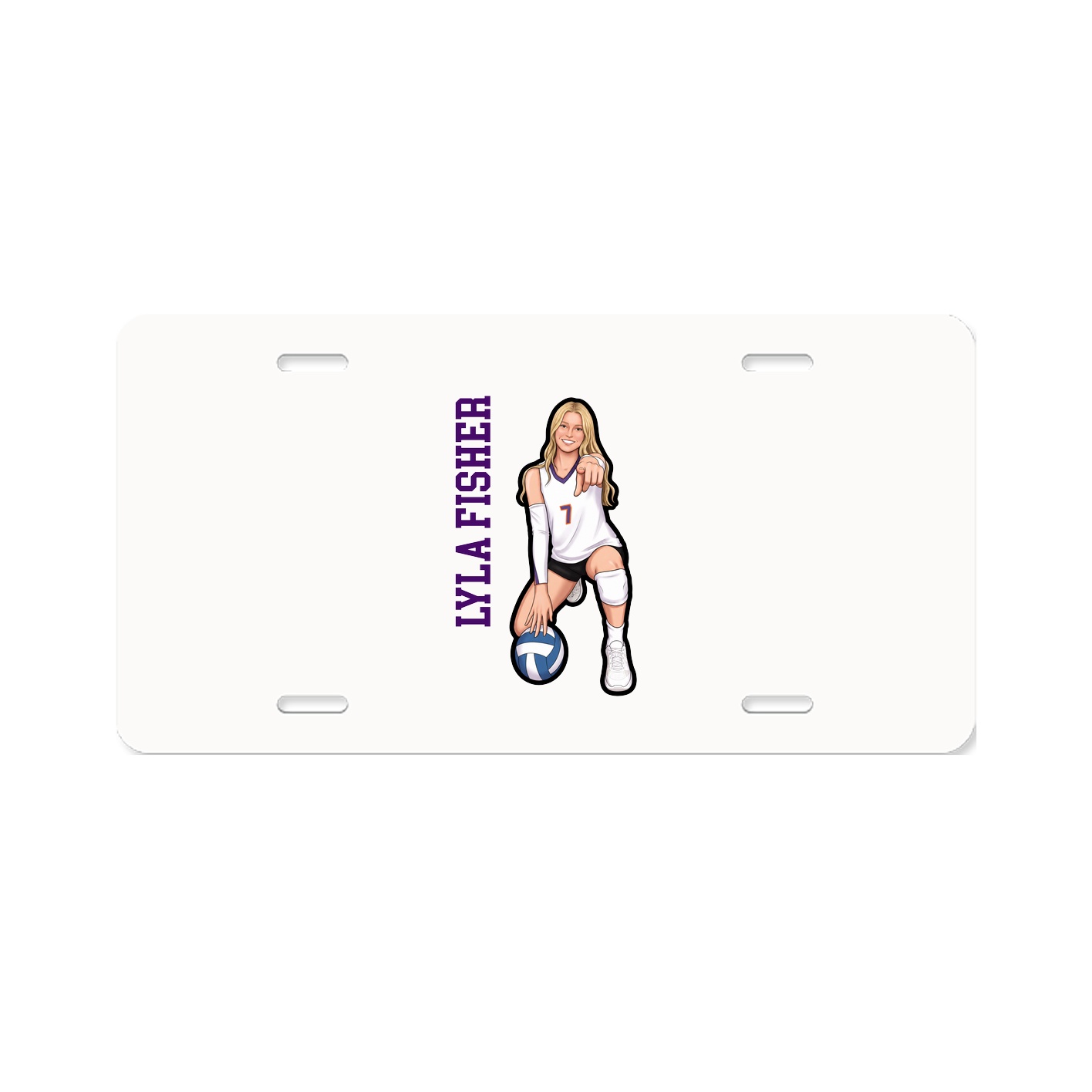 License Plate — Name Vertical in Classic