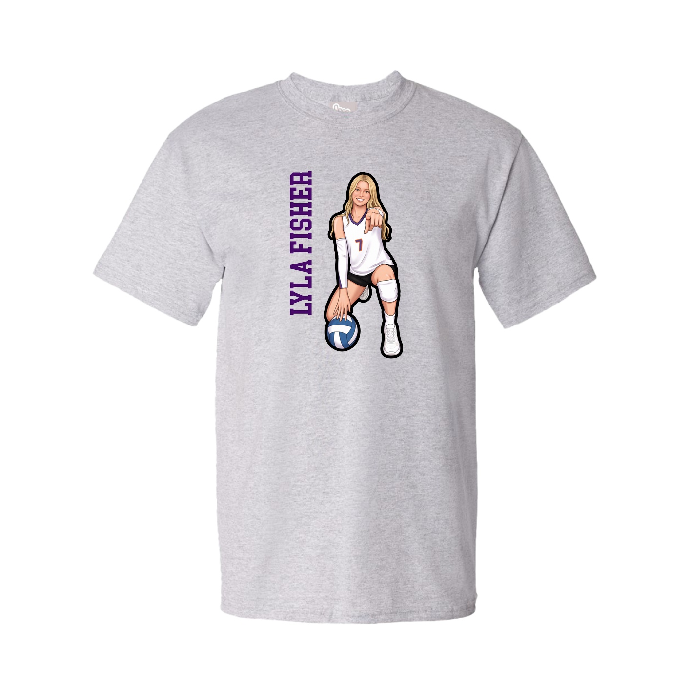 Tee — Name Vertical in Grey