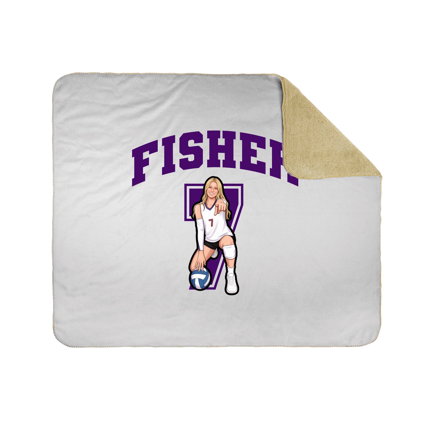 Throw Blanket — Number in White
