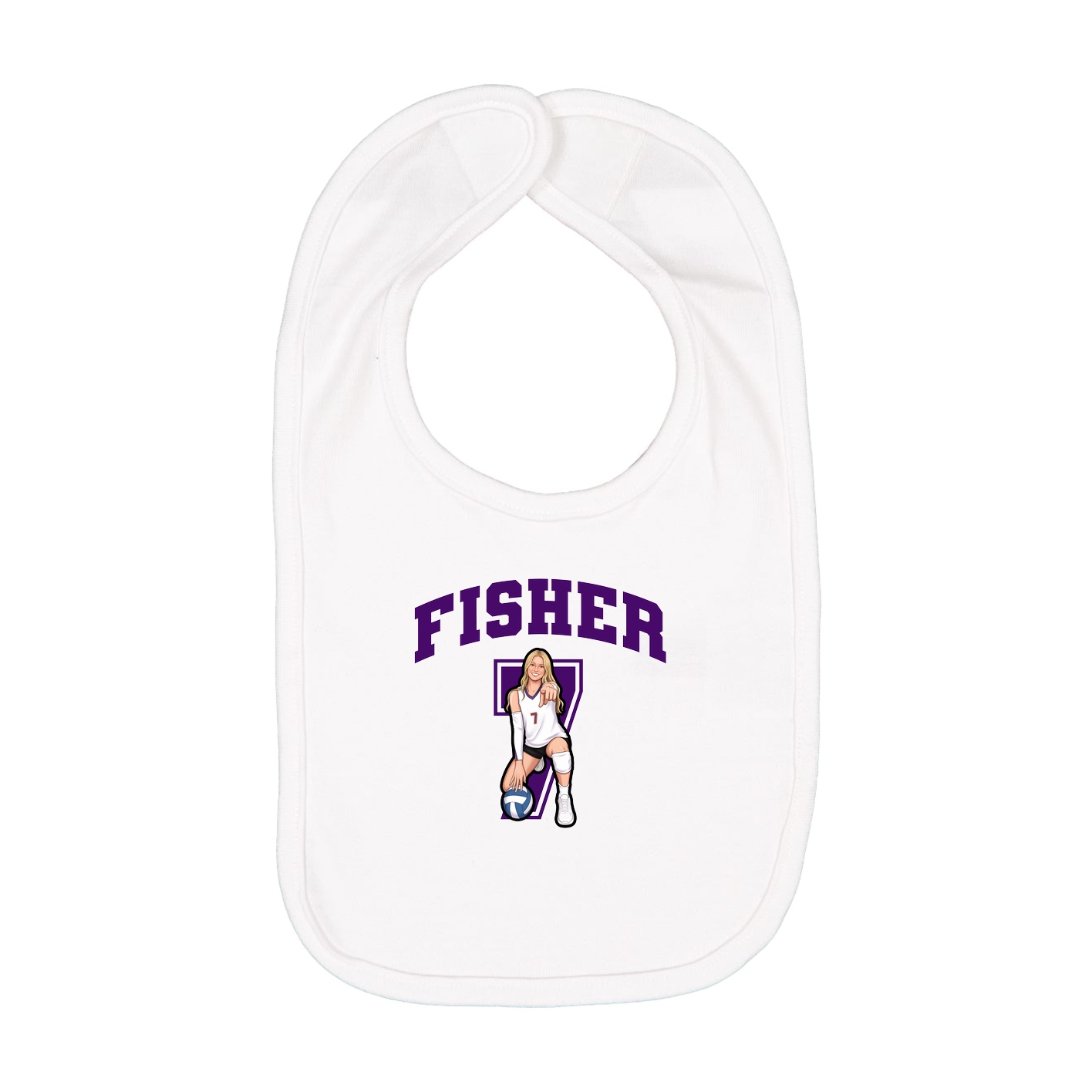 Infant Bib — Number in White