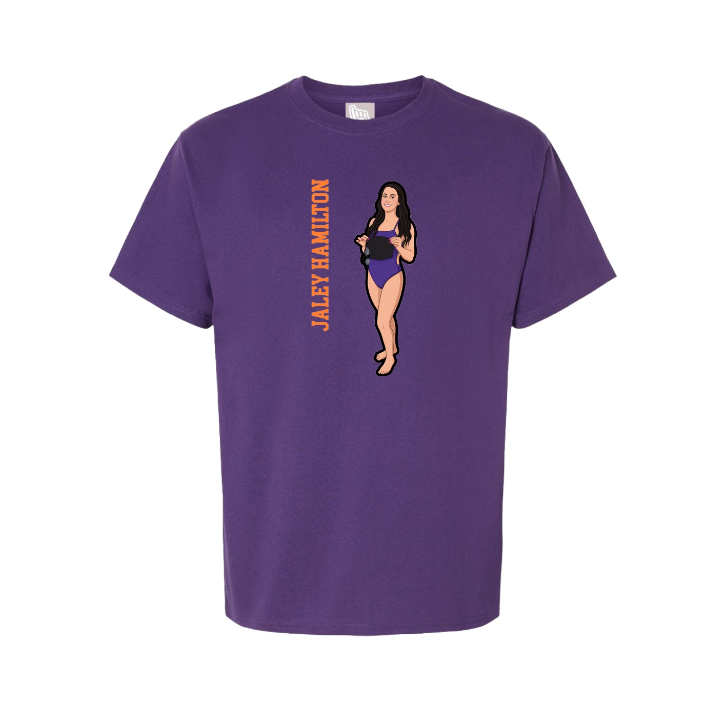 Youth Tee — Name Vertical in Purple