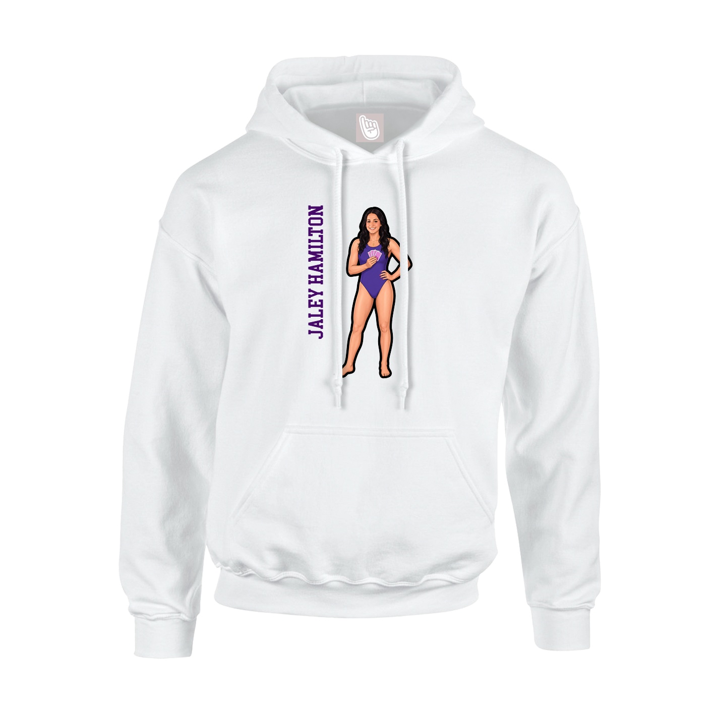 Youth Hoodie — Name Vertical in White