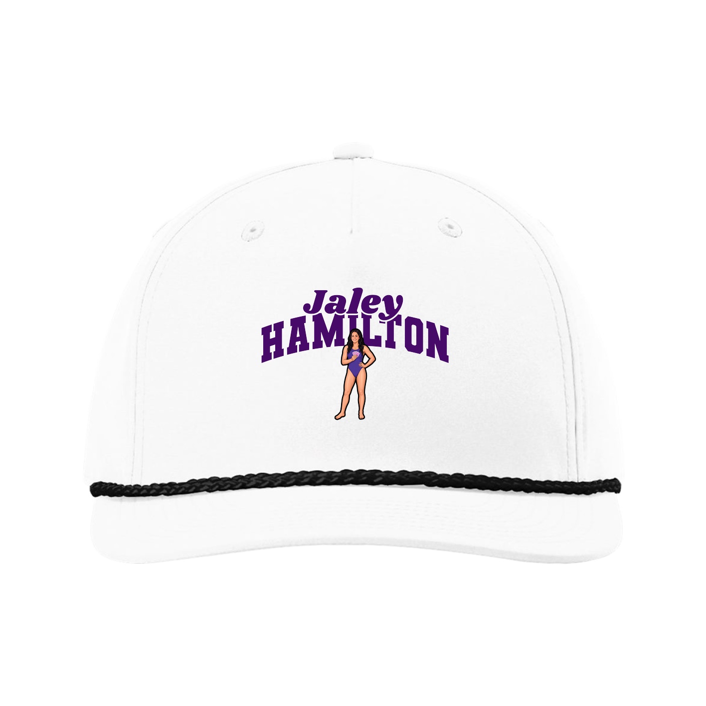 Five-Panel Classic Rope Cap — Signature Arch in White