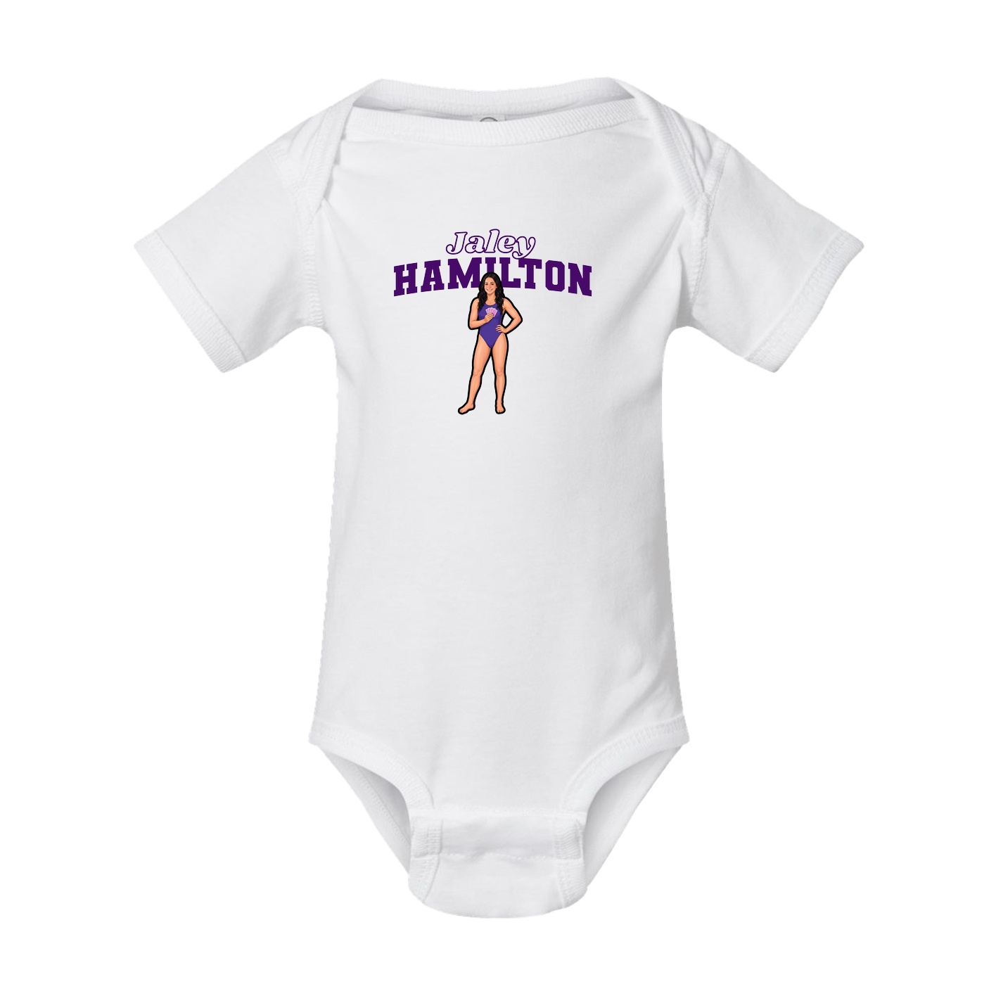 Baby Onesie — Name Arch in White