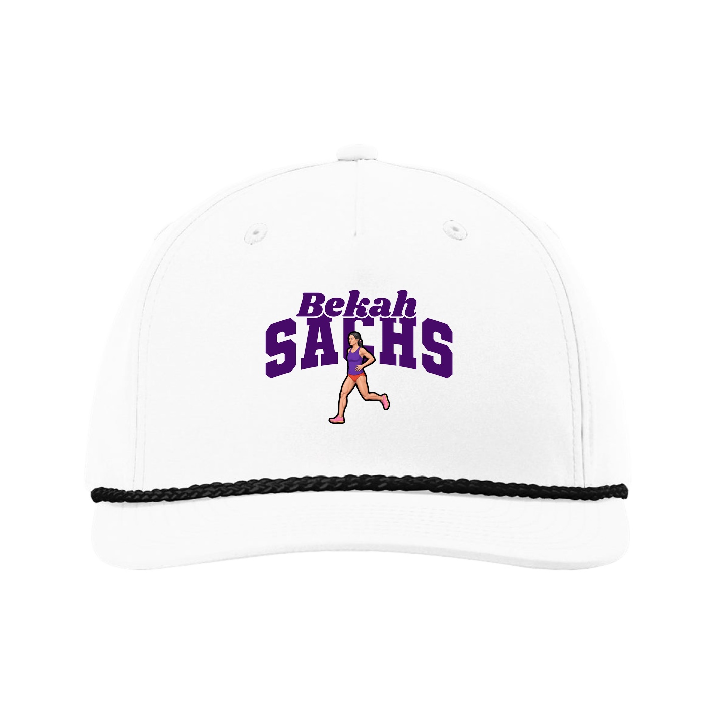Five-Panel Classic Rope Cap — Signature Arch in White