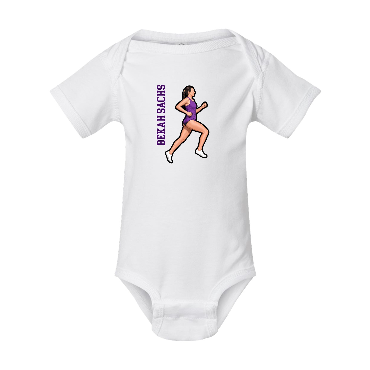 Baby Onesie — Name Vertical in White