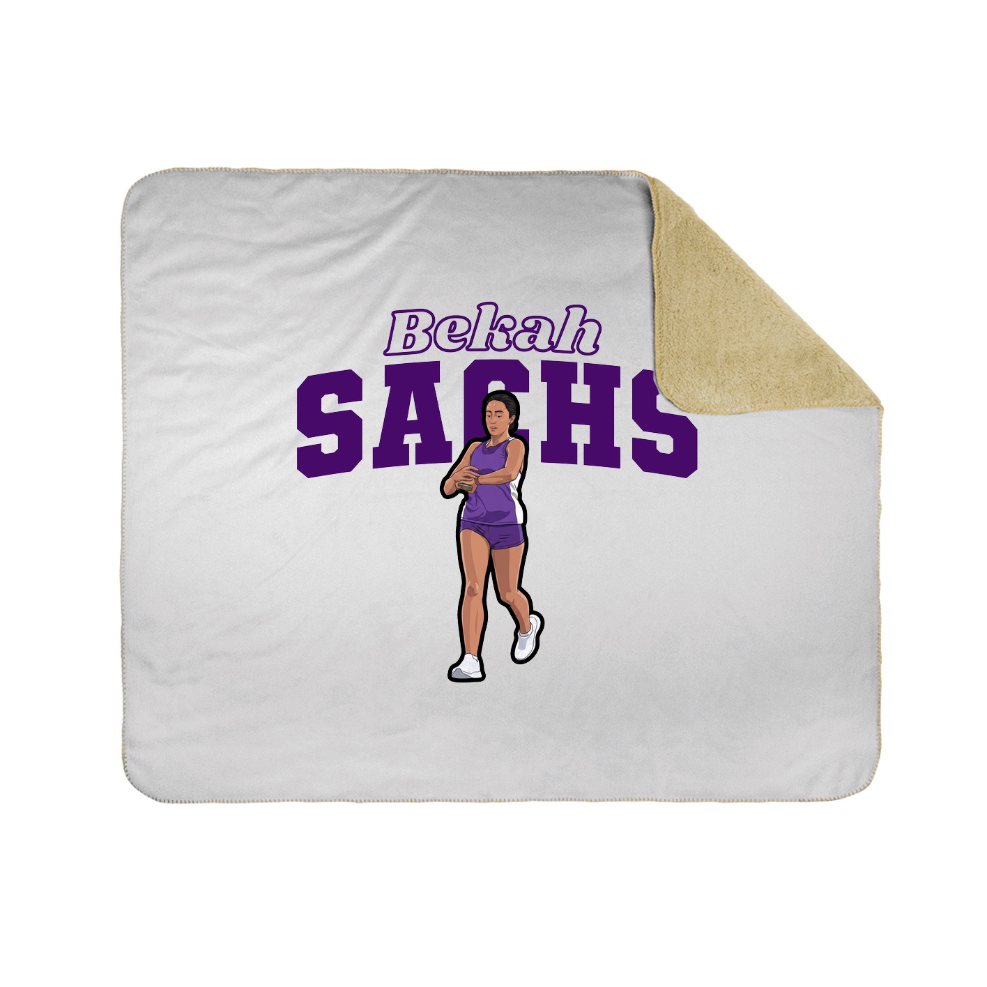 Throw Blanket — Name Arch in White