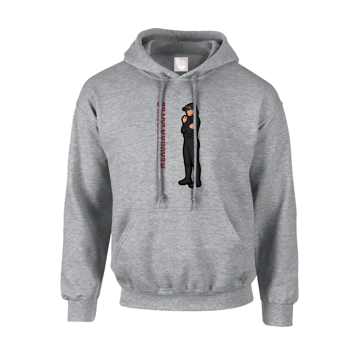 Hoodie — Name Vertical in Grey