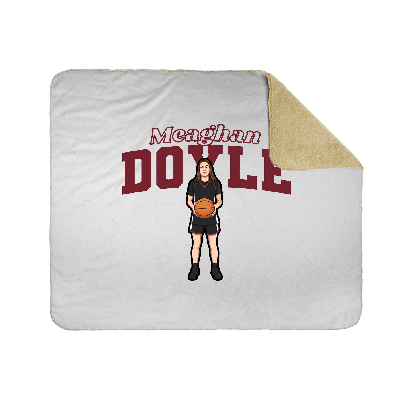 Throw Blanket — Name Arch in White