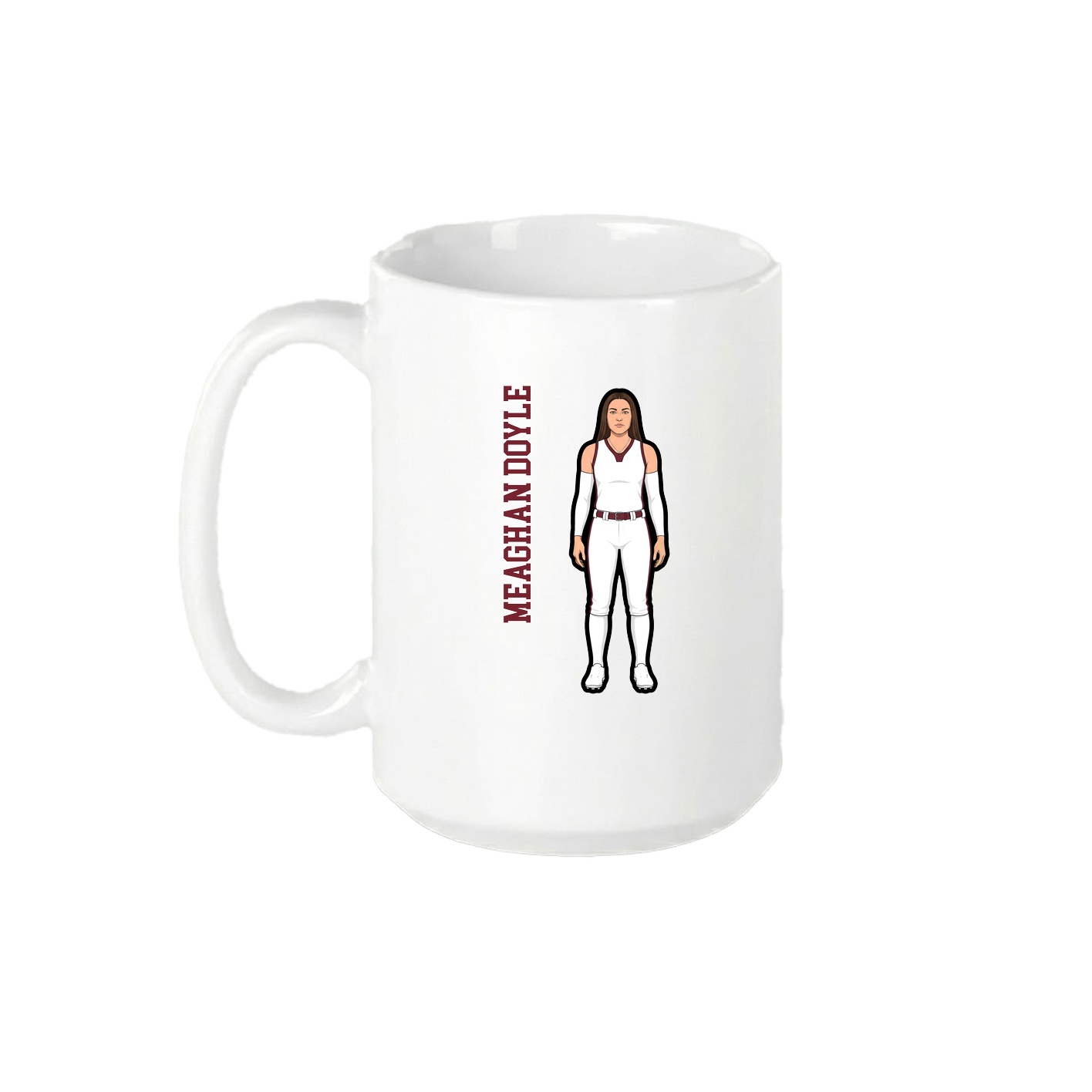 15oz Coffee Mug — Name Vertical in White