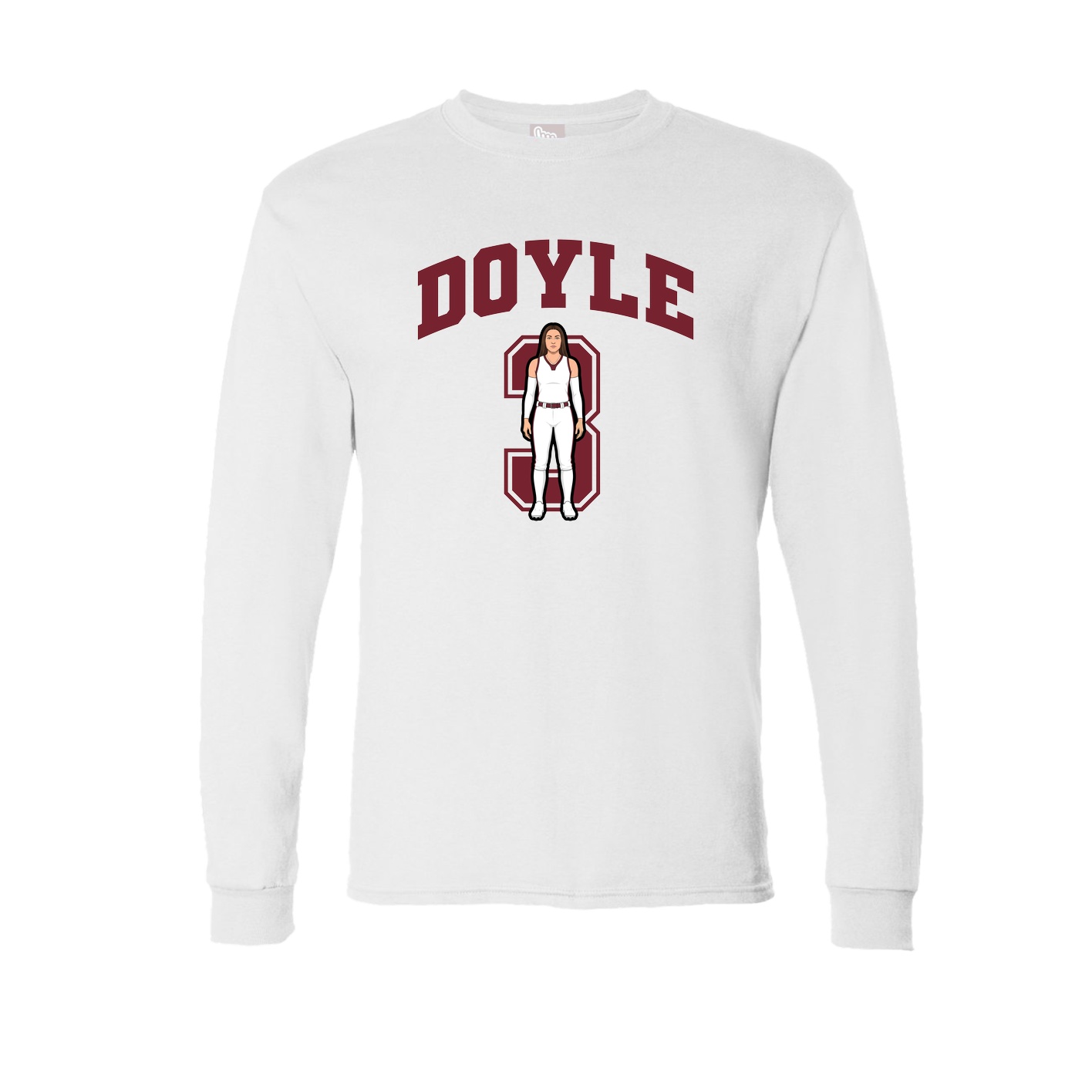 Long Sleeve Tee — Number in White