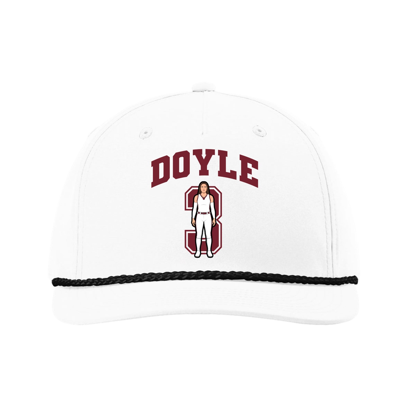 Five-Panel Classic Rope Cap — Number in White