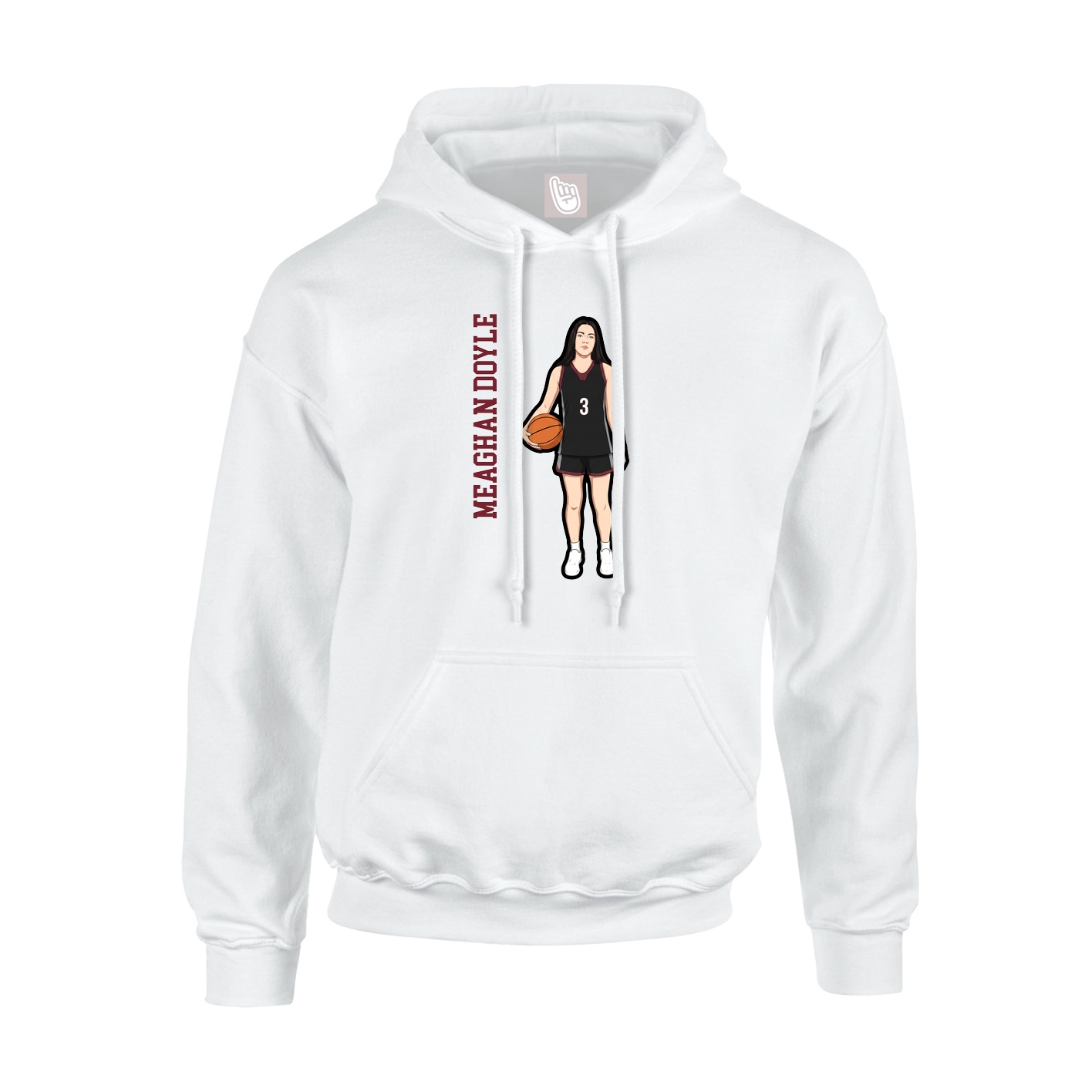 Youth Hoodie — Name Vertical in White
