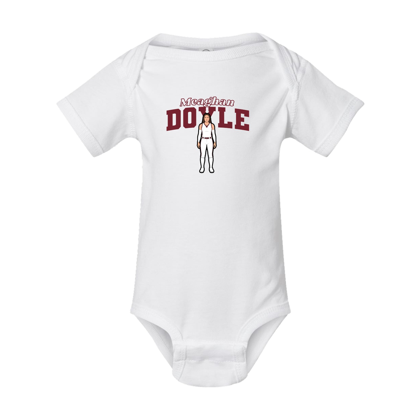 Baby Onesie — Name Arch in White