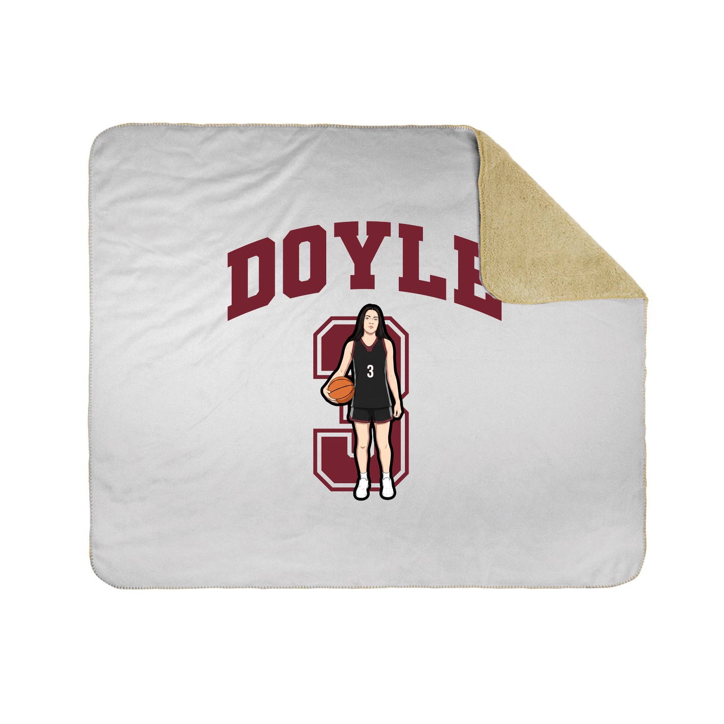 Throw Blanket — Number in White