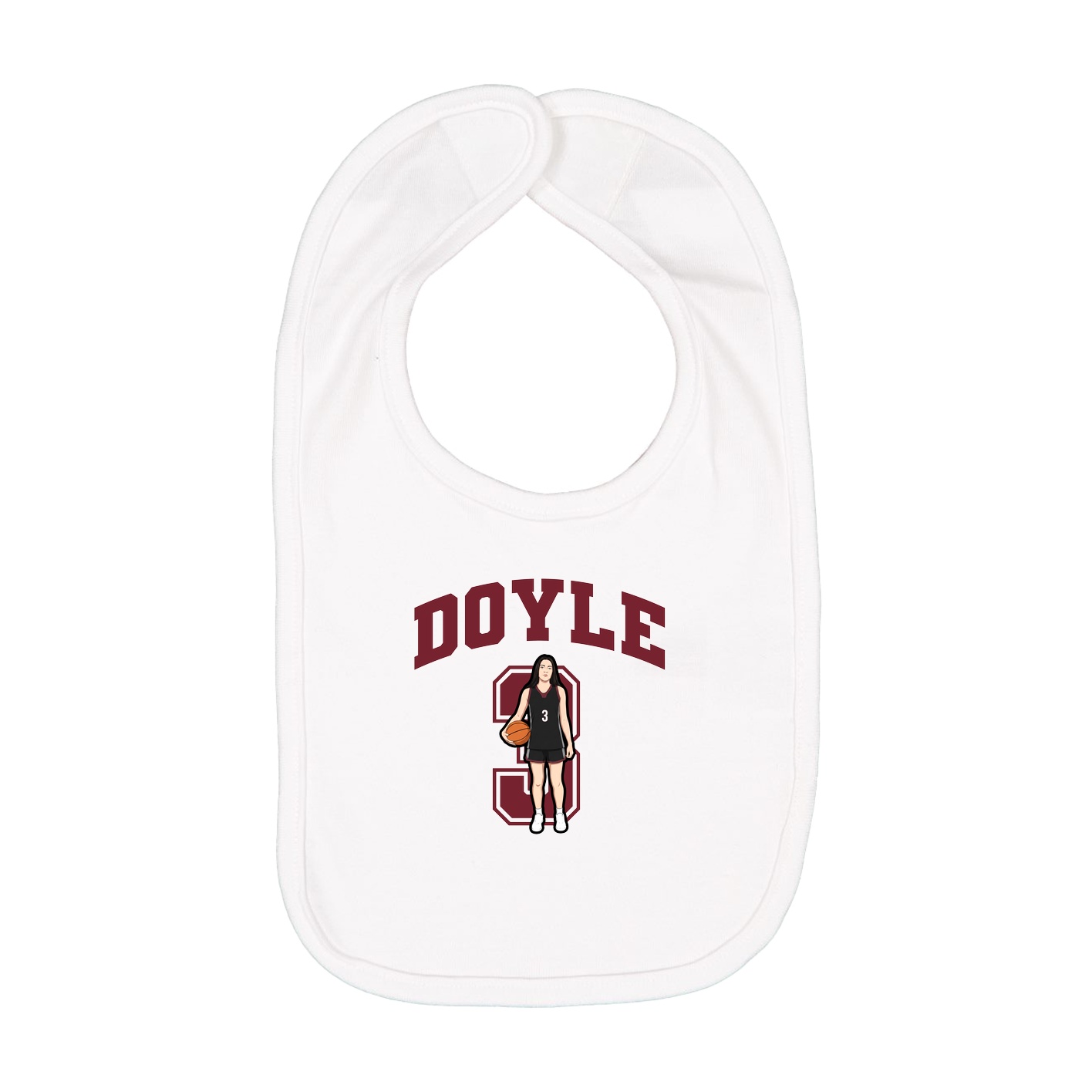 Infant Bib — Number in White