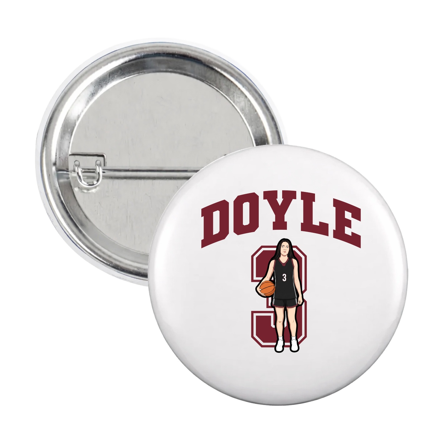 Game Day Button — Number in White