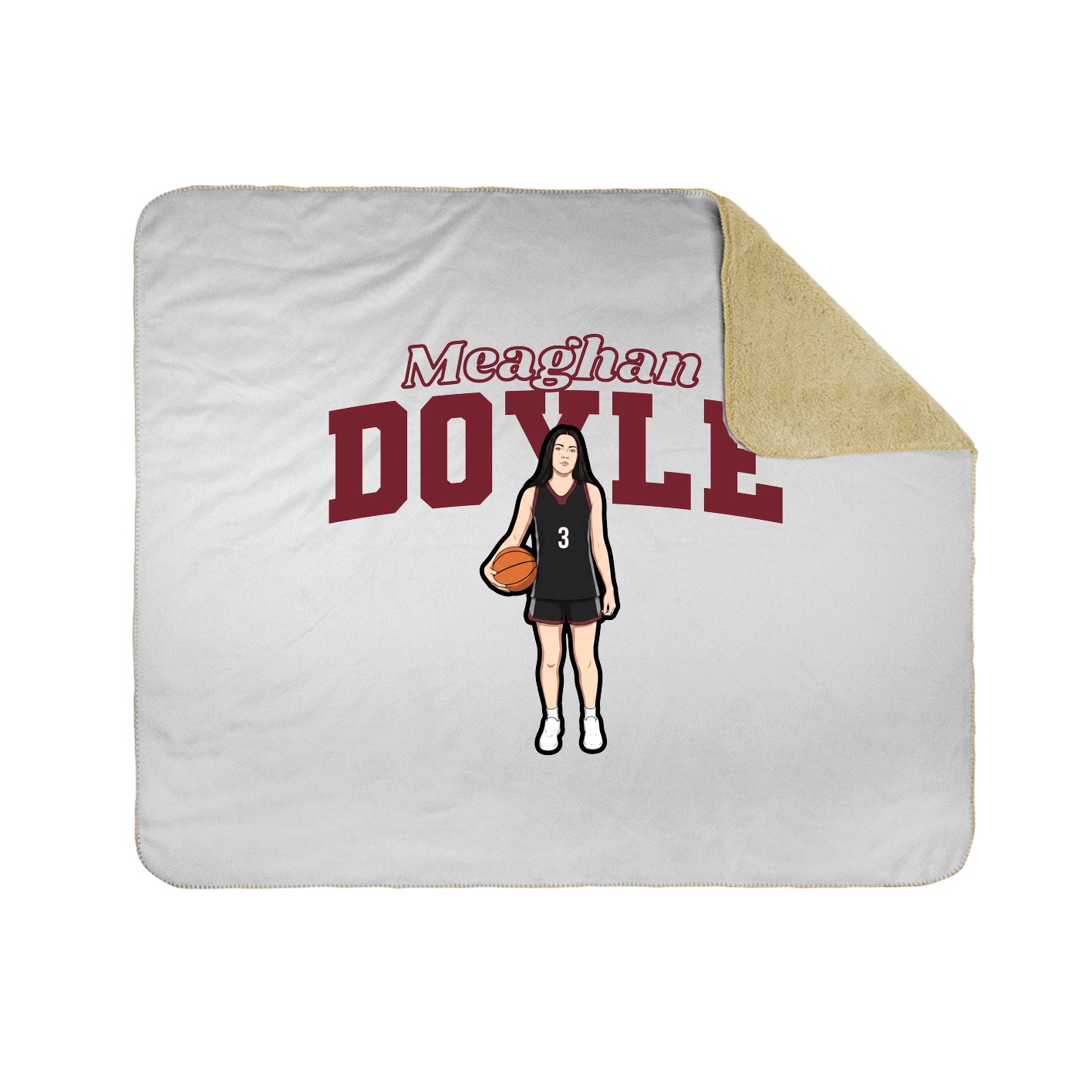 Throw Blanket — Name Arch in White