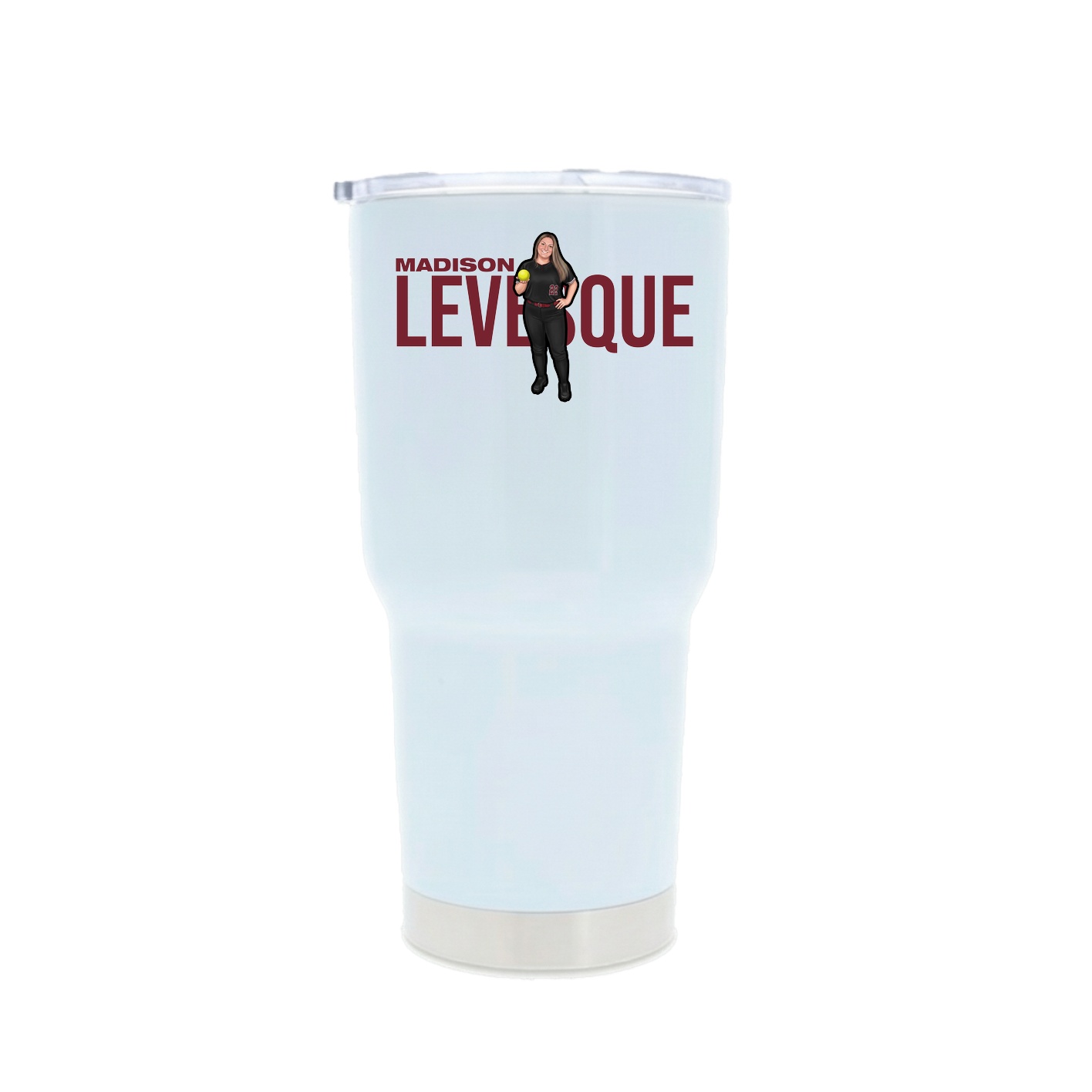 30oz Stainless Steel Tumbler — Player Name in White