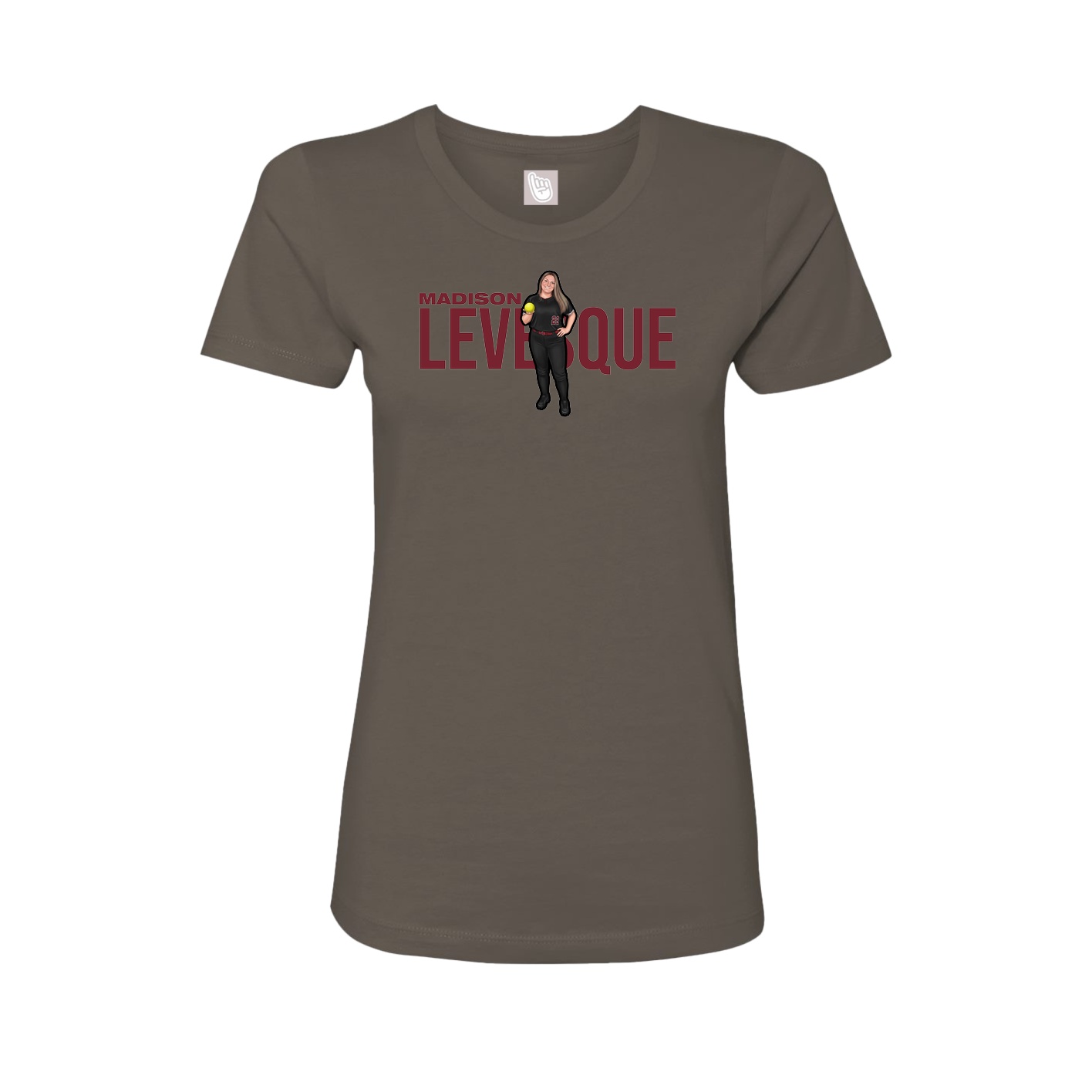 Fitted Women's Tee — Player Name in Grey