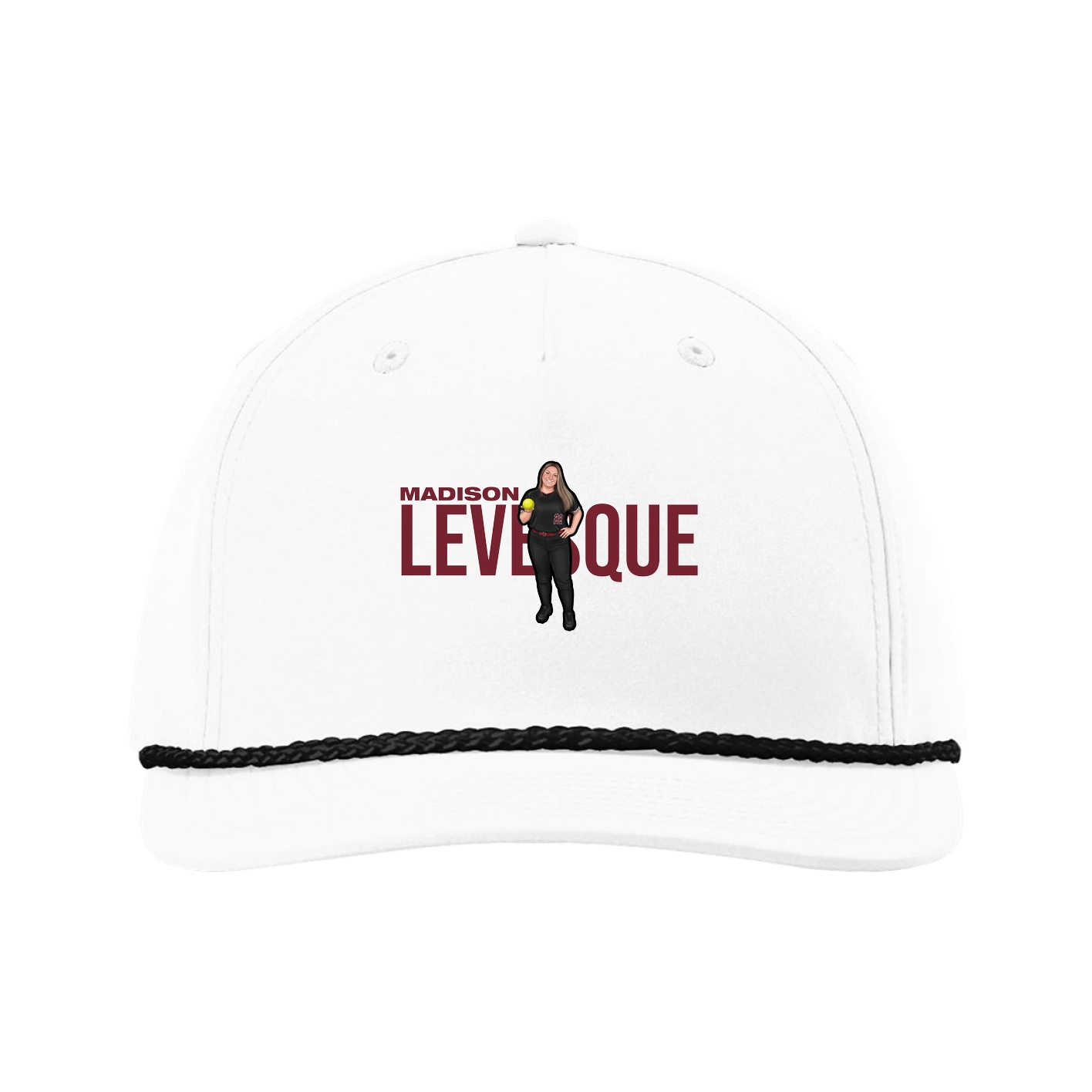 Five-Panel Classic Rope Cap — Player Name in White
